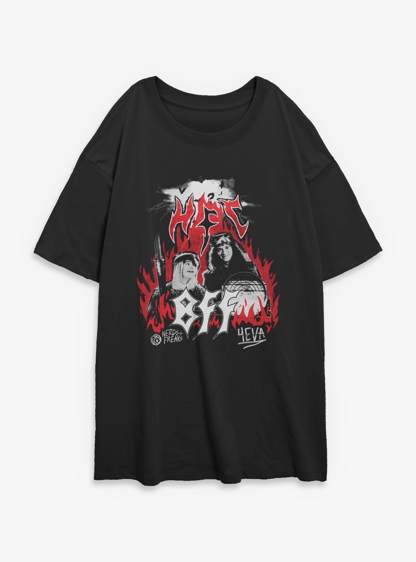 Stranger Things Dustin & Eddie BFF 4EVA Girls Oversized T-Shirt