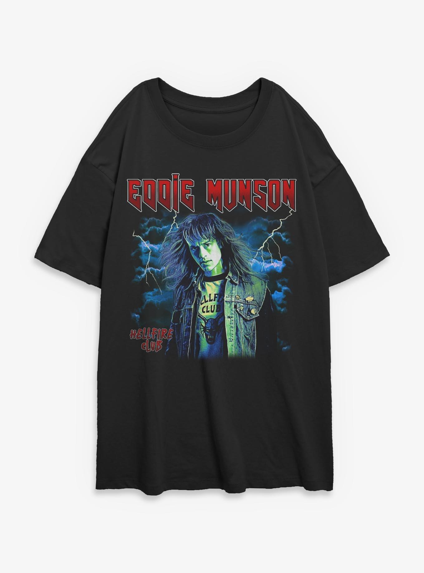 Stranger Things Metal Eddie Munson Girls Oversized T-Shirt