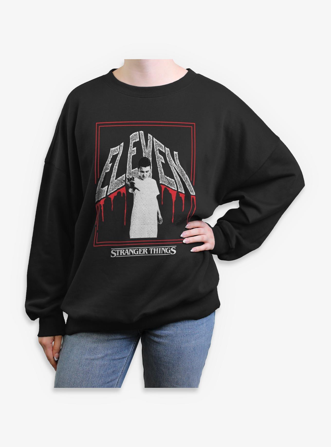Stranger Things Eleven Boxed Blood Drip Girls Oversized Sweatshirt