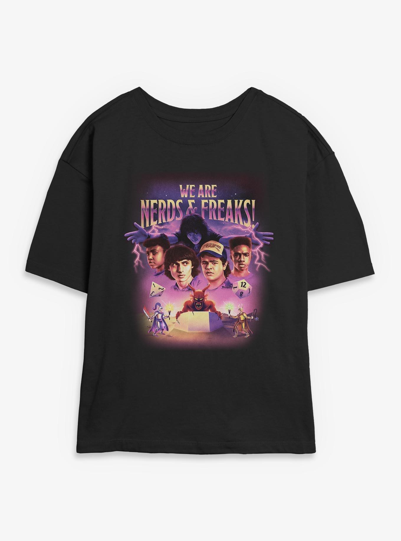 Stranger Things We Are Nerds & Freaks Retro Girls Skimmer T-Shirt, , hi-res