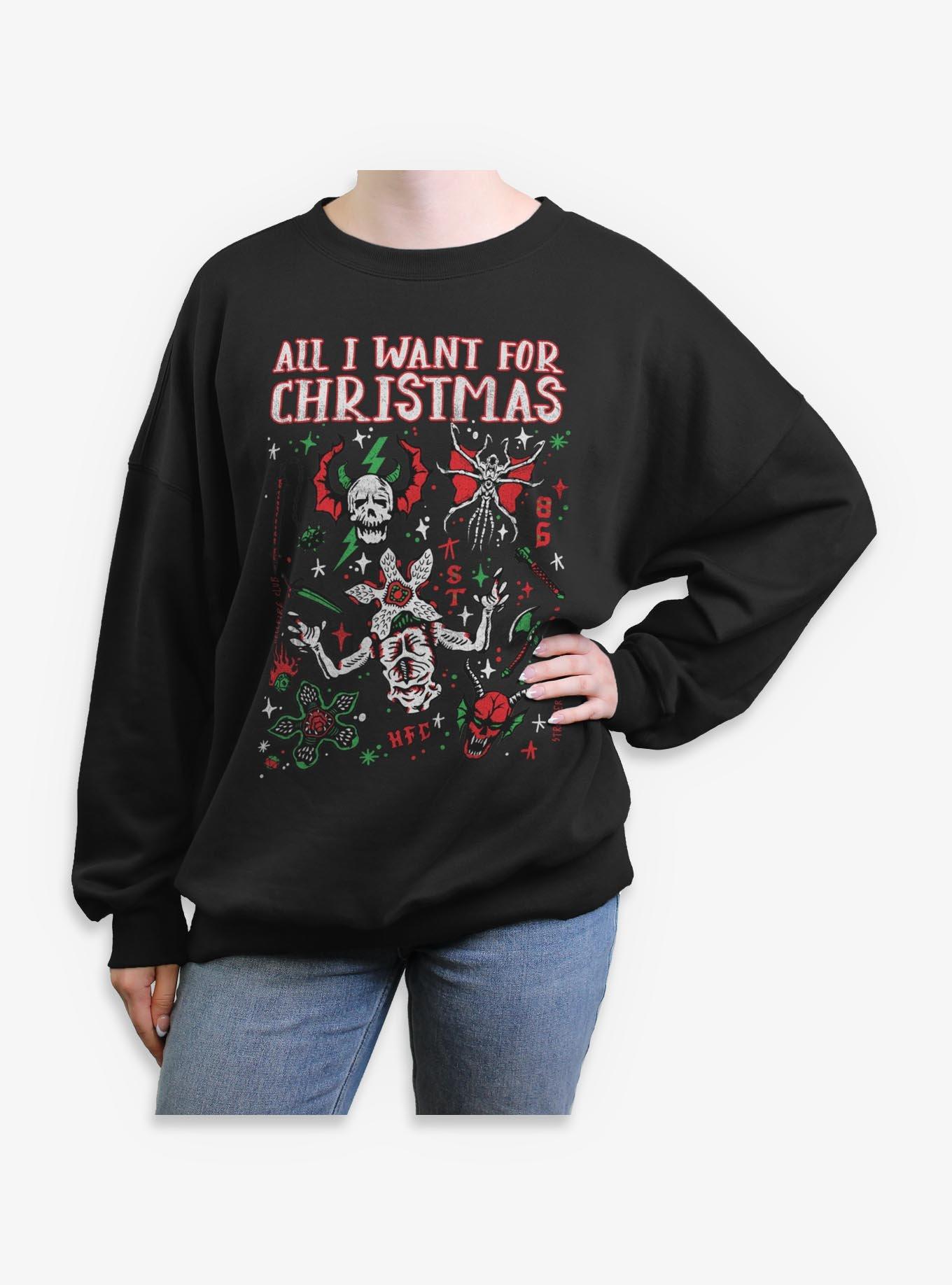Stranger Things Christmas Flash Sheet Girls Oversized Sweatshirt, , hi-res
