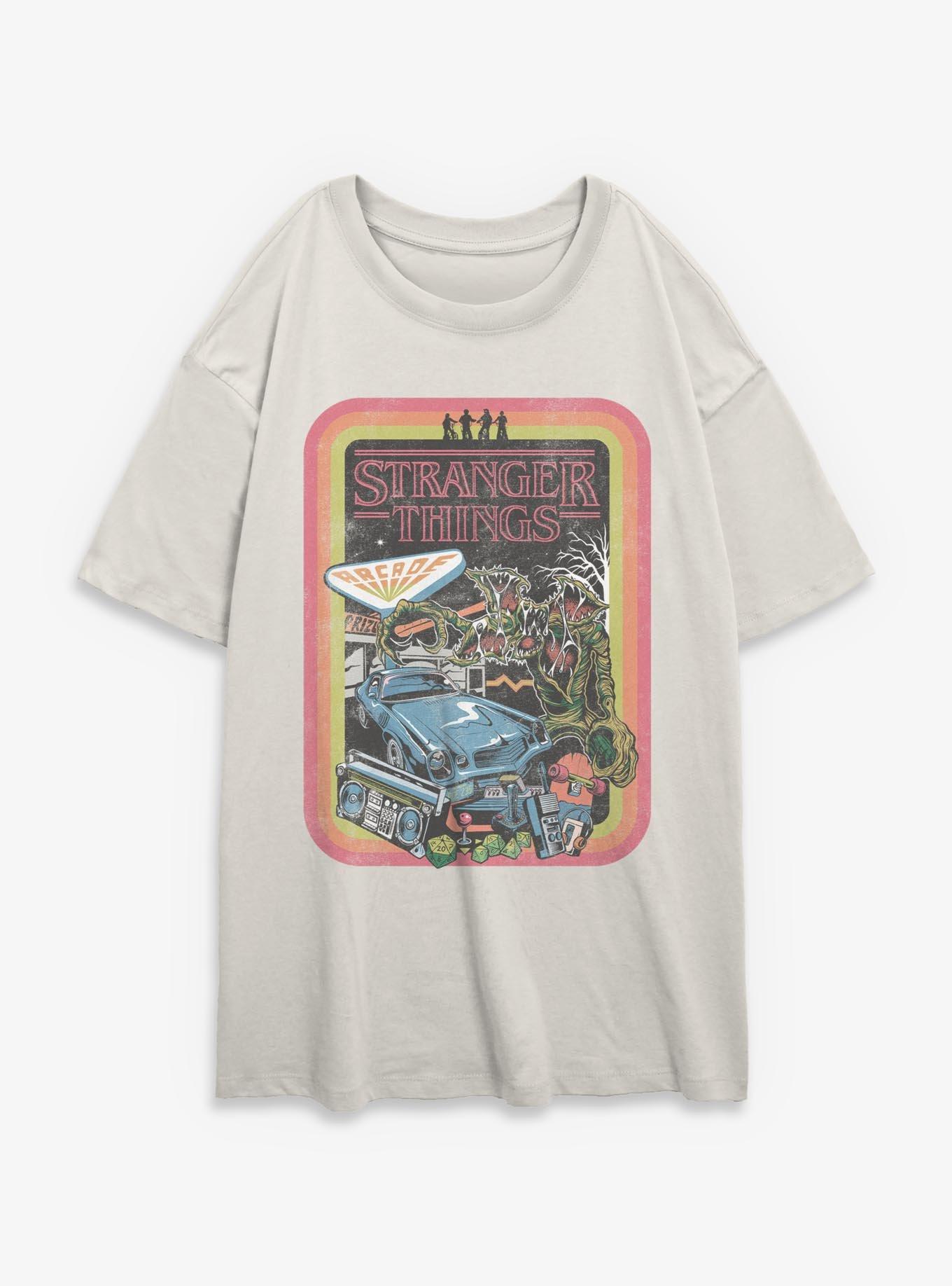 Stranger Things Retro Collage Girls Oversized T-Shirt