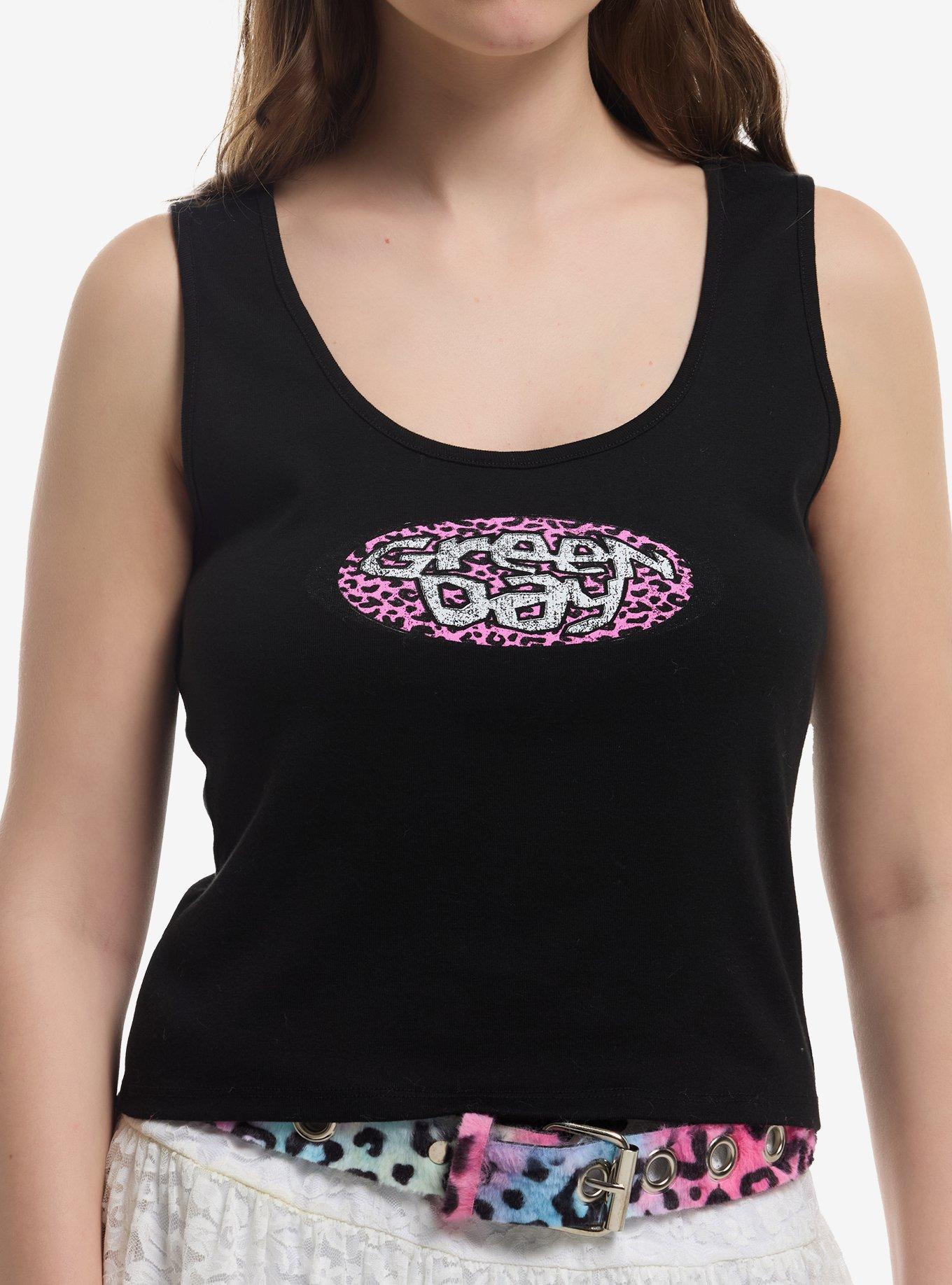 Green Day Leopard Print Logo Girls Tank Top, , hi-res