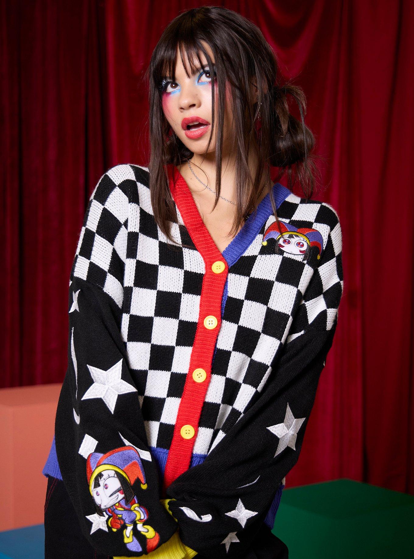 The Amazing Digital Circus Pomni Checker Girls Cardigan, , hi-res