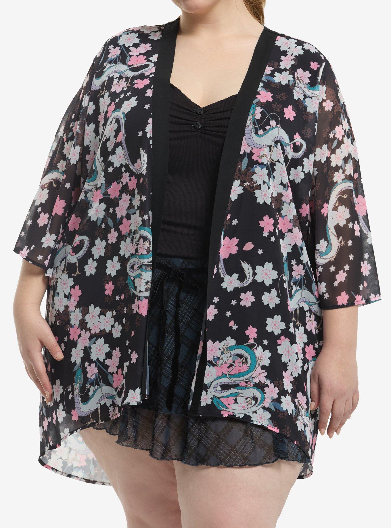 Studio Ghibli&reg; Spirited Away Haku Cherry Blossom Girls Duster Plus Size, , hi-res
