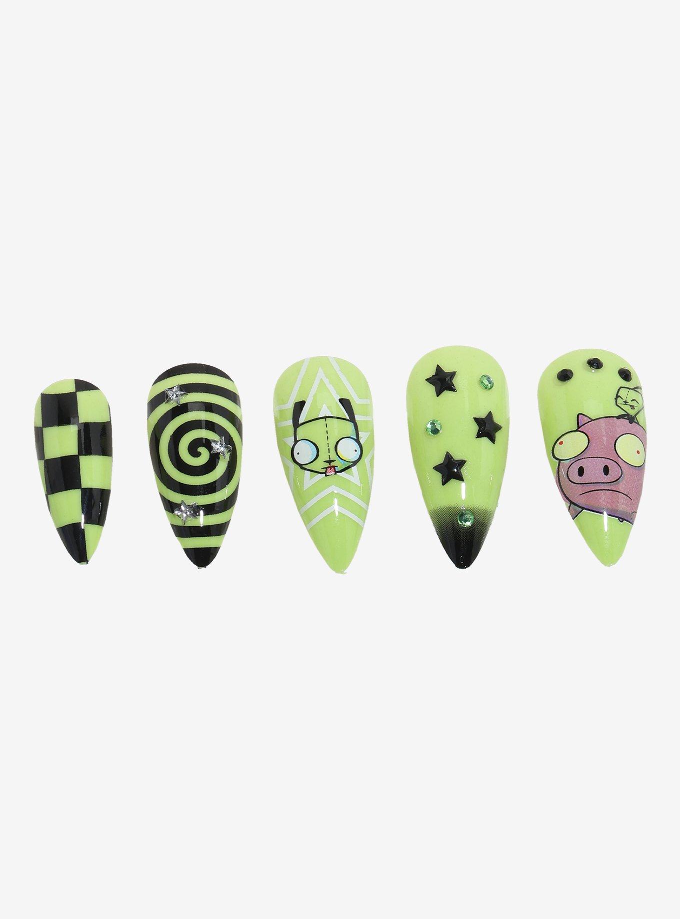 Invader Zim GIR & Pig Press-On Nail Set, , hi-res