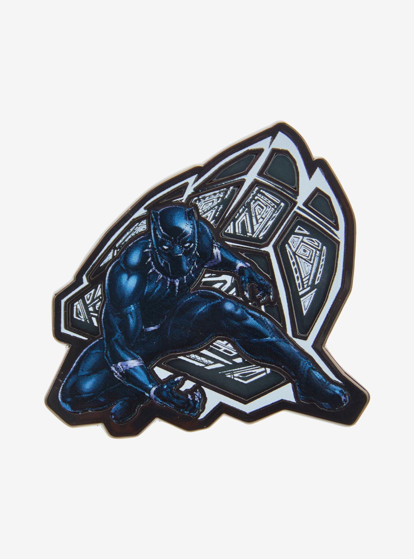 Marvel Black Panther Glow-in-the-Dark Enamel Pin - BoxLunch Exclusive, , hi-res