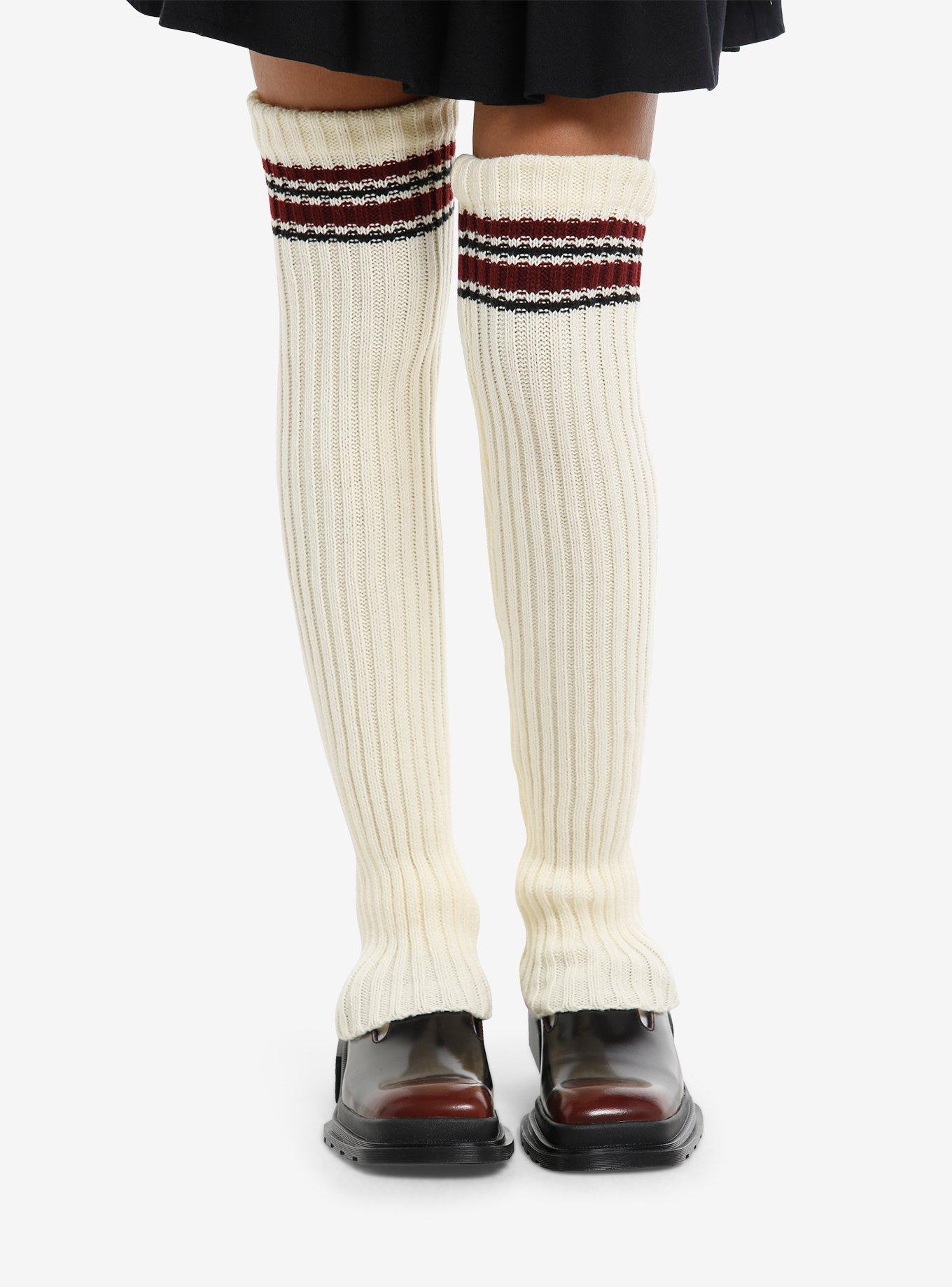 Varsity Stripe Over-The-Knee Legwarmers, , hi-res