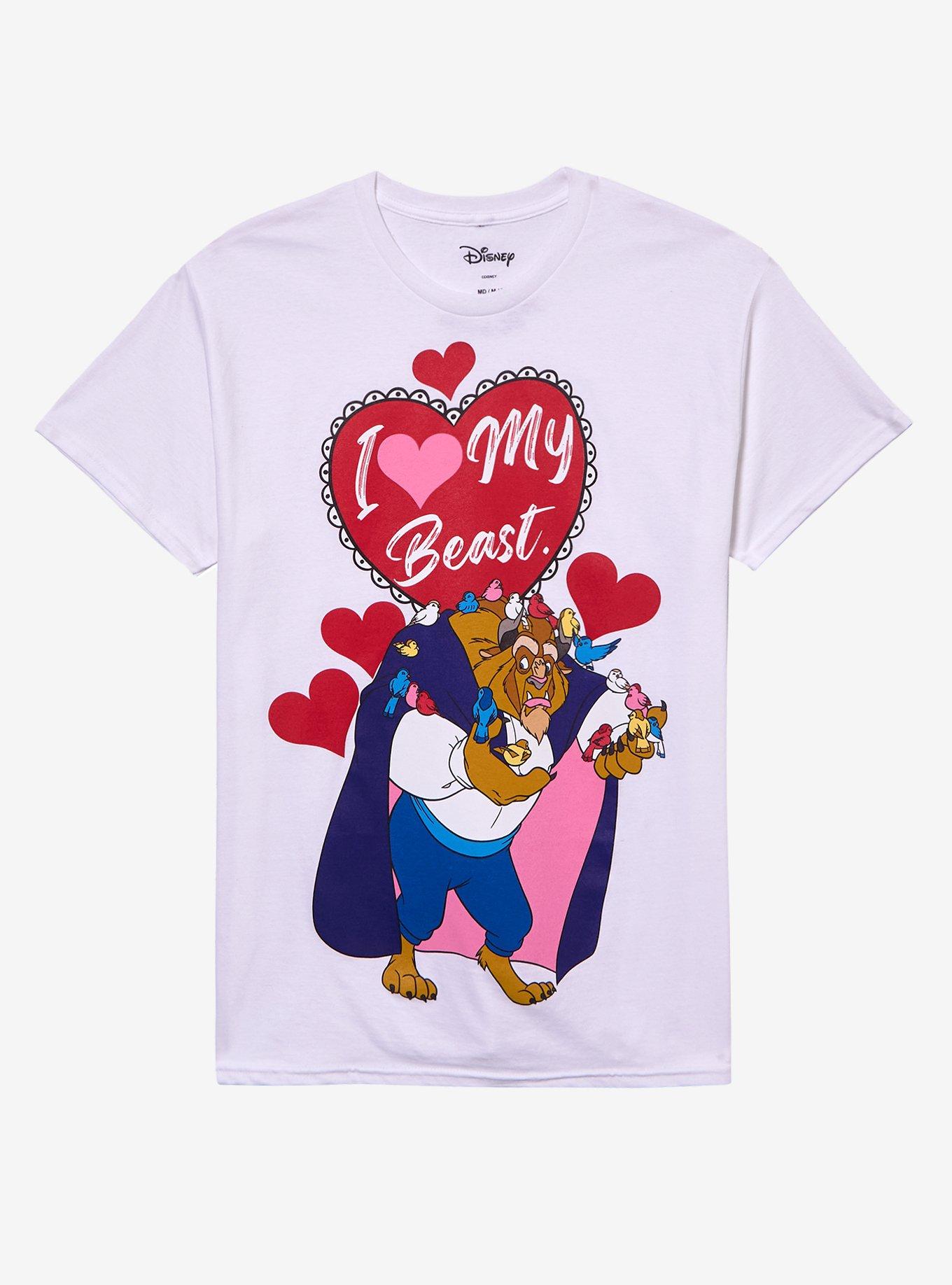 Disney Beauty And The Beast Love Beast Heart T-Shirt, , hi-res