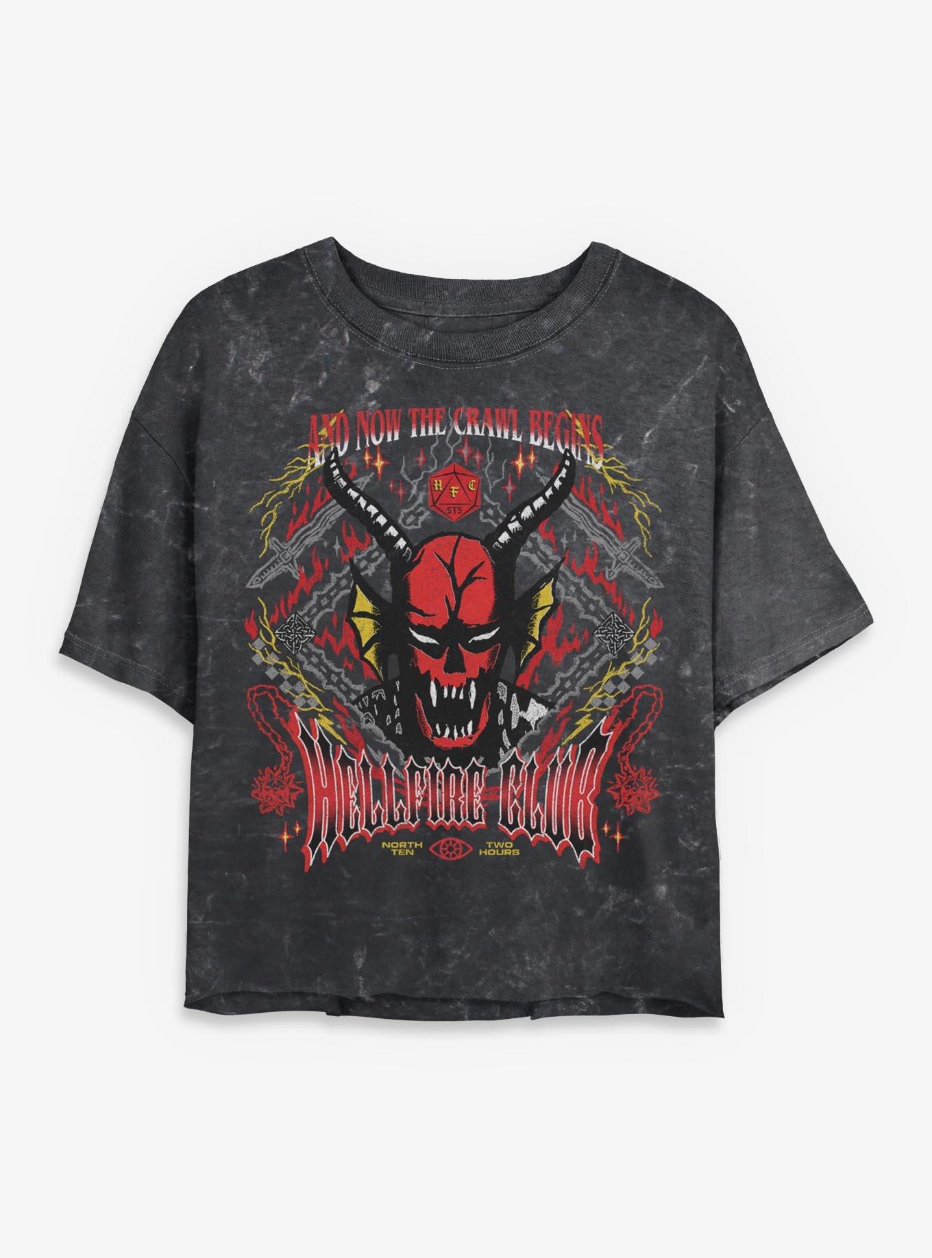 Stranger Things Now The Crawl Begins Girls Mineral Wash Crop T-Shirt?Hot Topic Exclusive, , hi-res