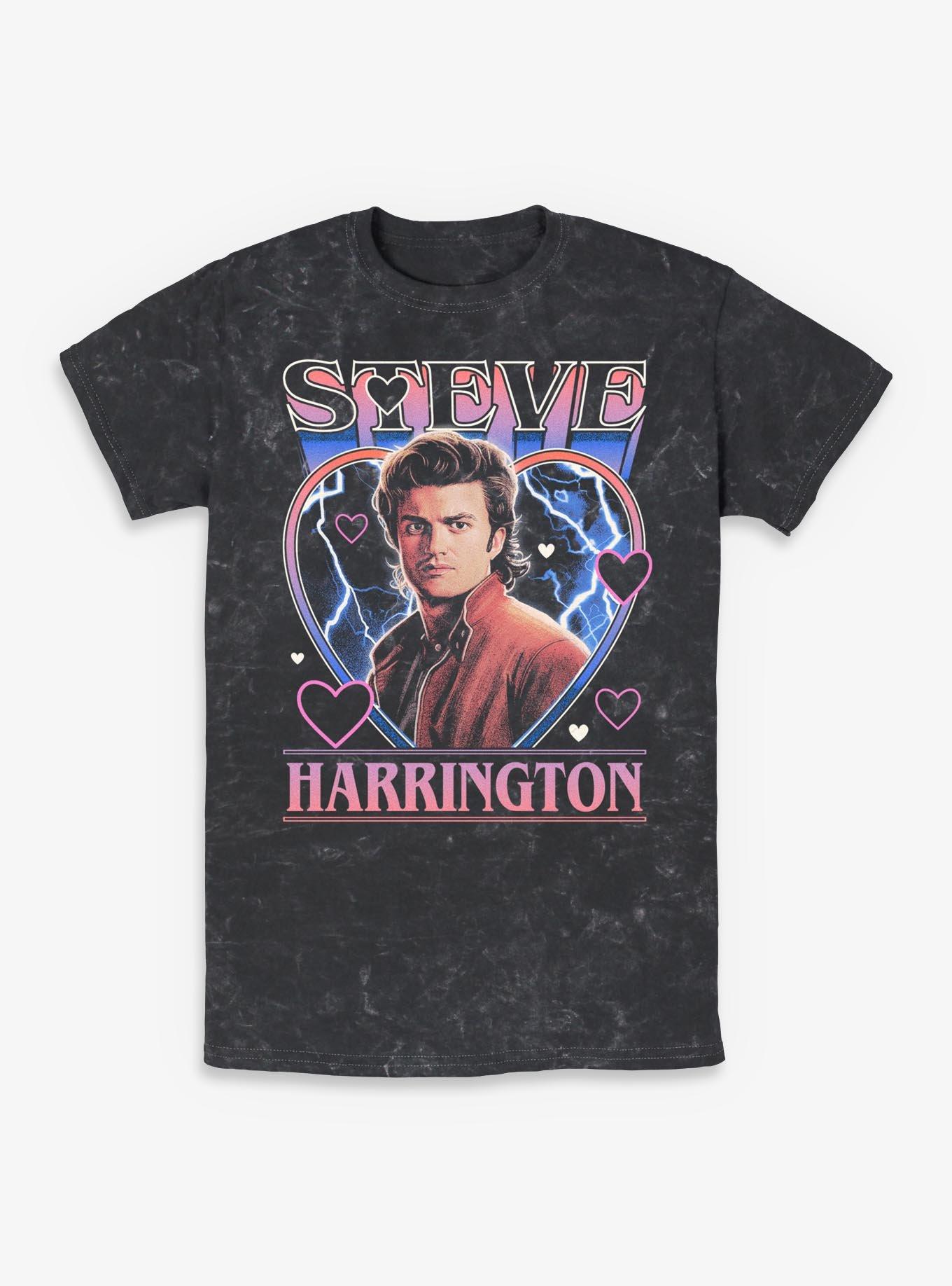 Stranger Things Steve Harrington Hearts Mineral Wash T-Shirt Hot Topic Exclusive, , hi-res