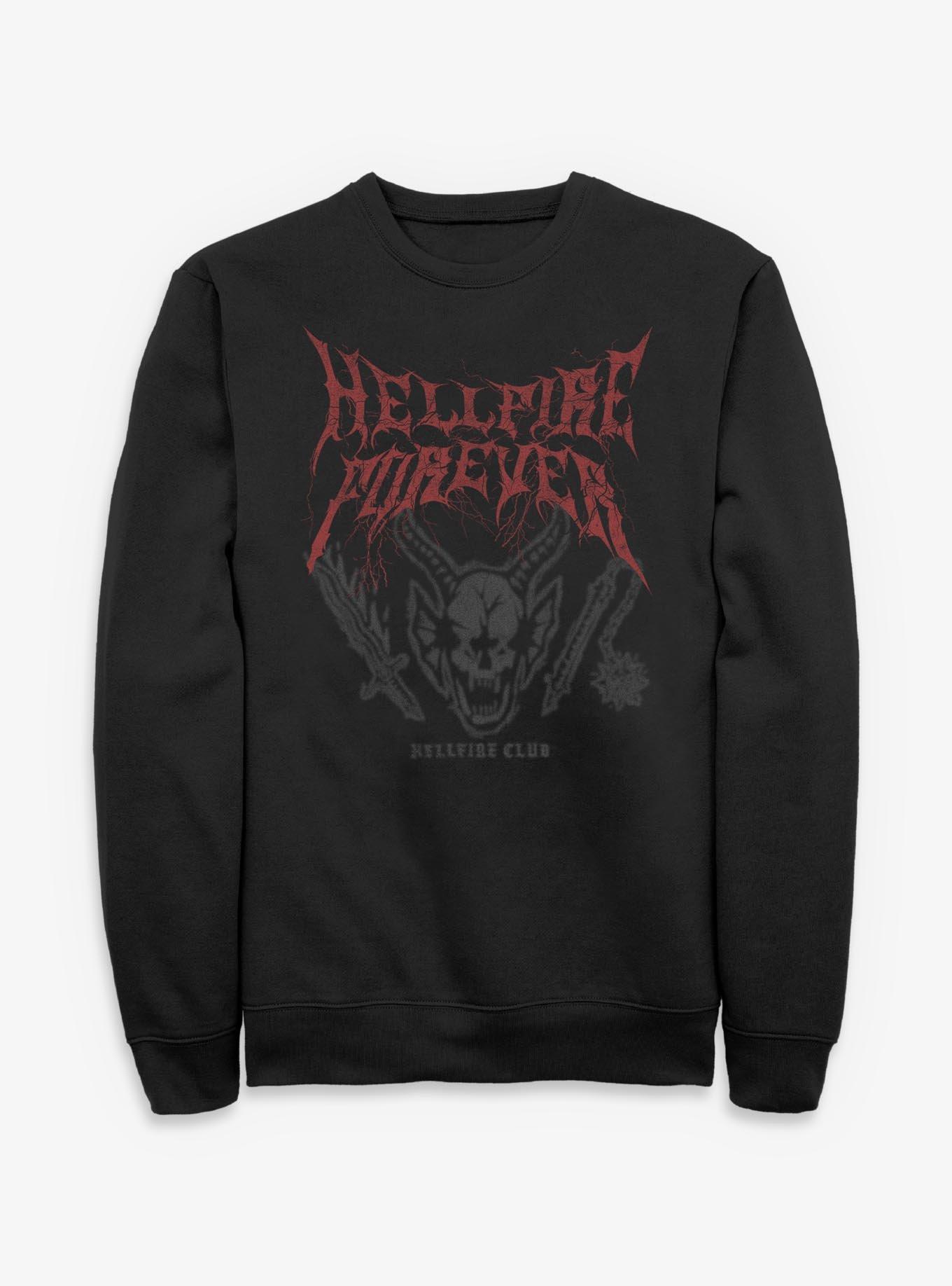 Stranger Things Hellfire Forever Sweatshirt Hot Topic Exclusive