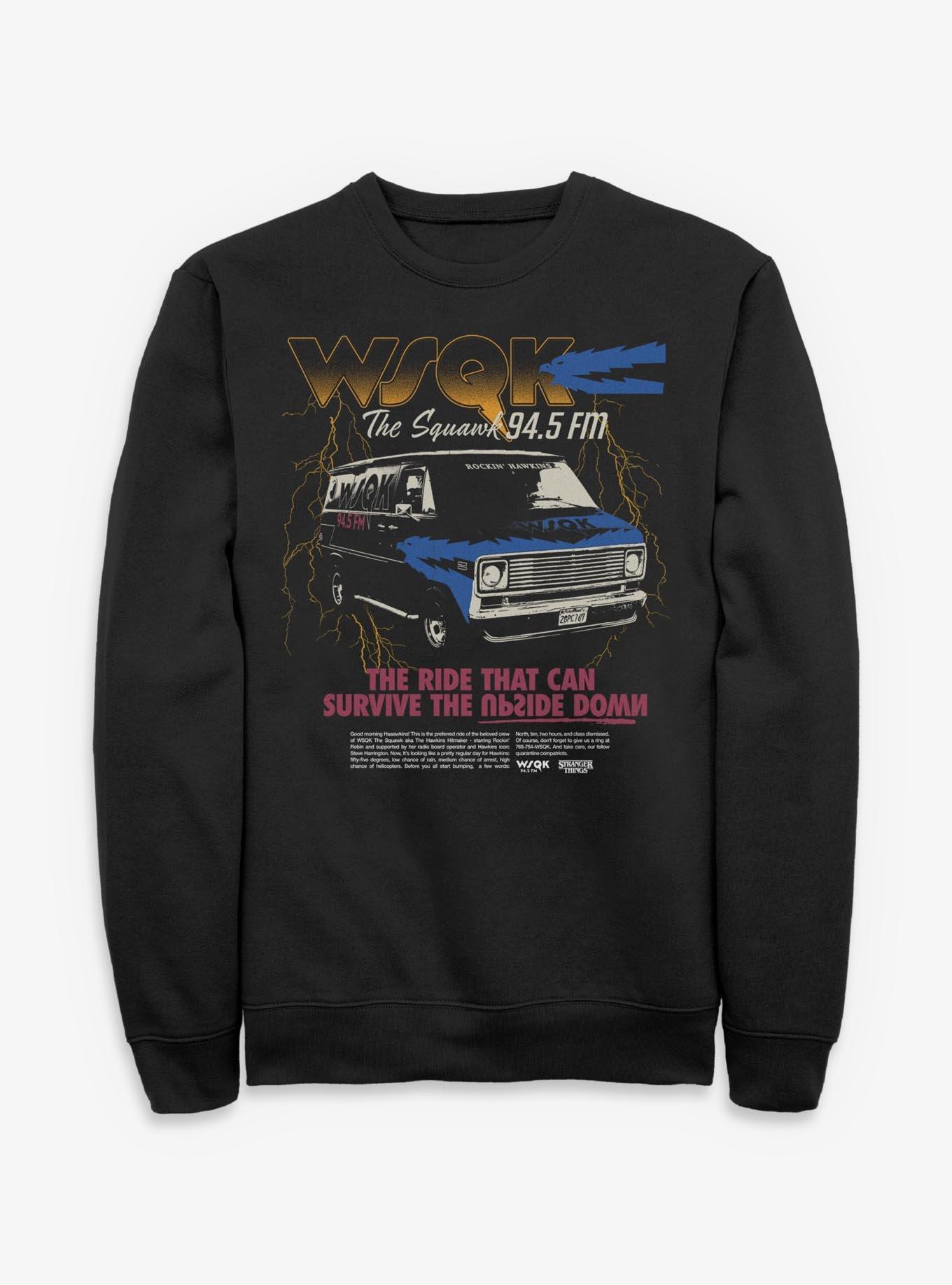 Stranger Things WSQK The Squawk Van Sweatshirt Hot Topic Exclusive
