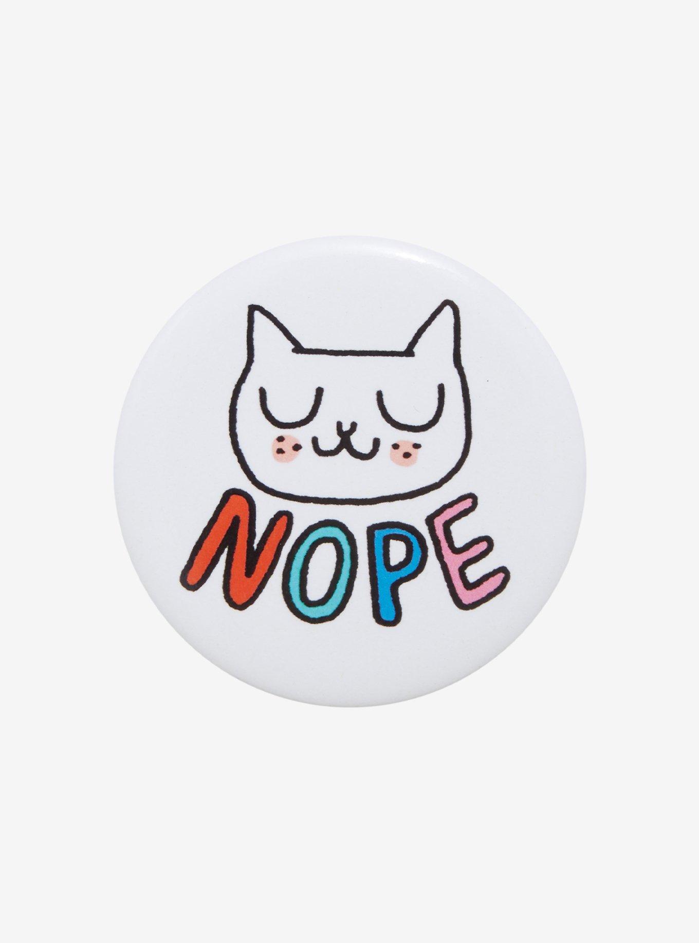 Nope Cat Circular Magnet By Gemma Correll, , hi-res