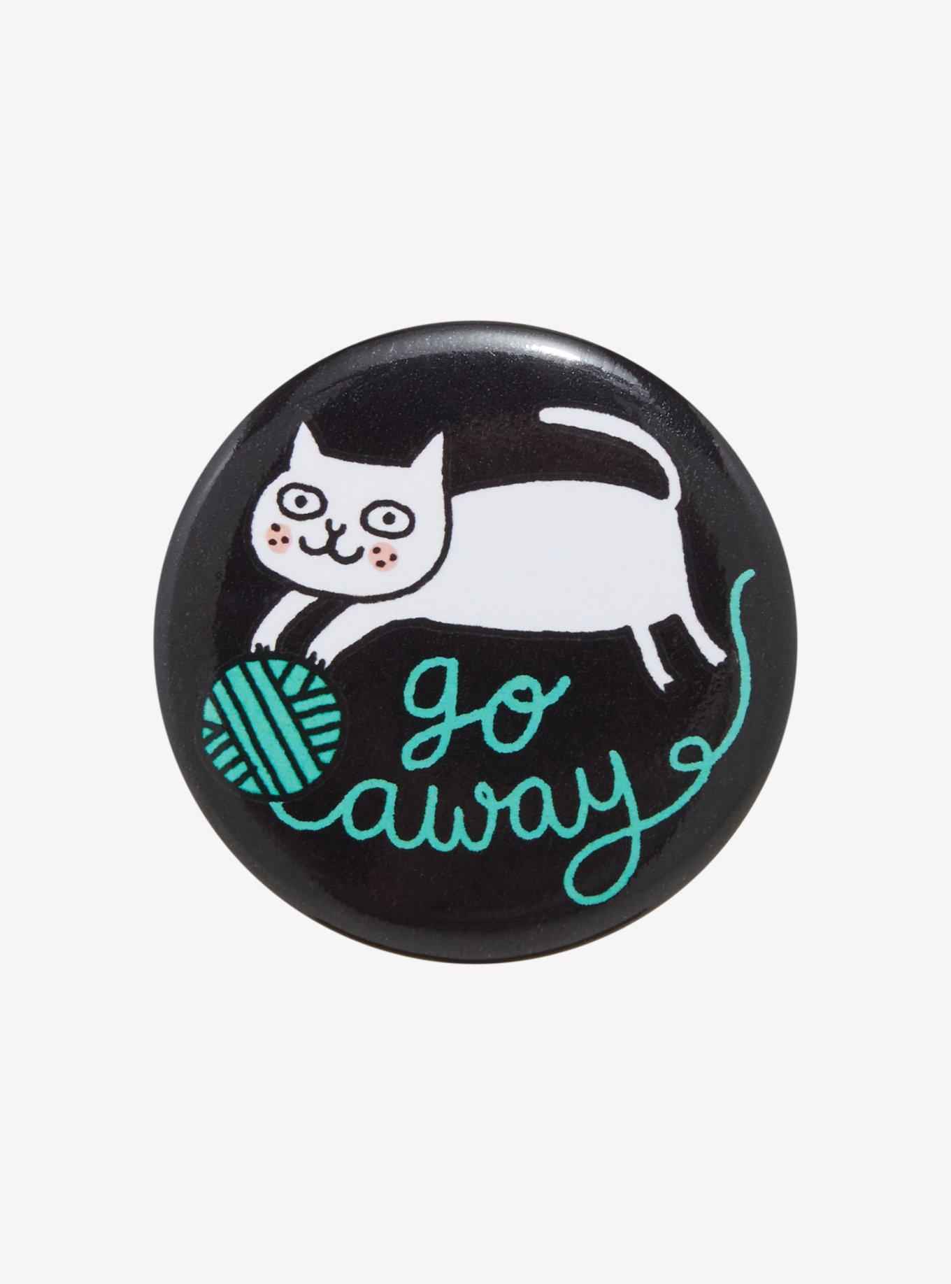 Go Away Cat Circular Magnet By Gemma Correll, , hi-res