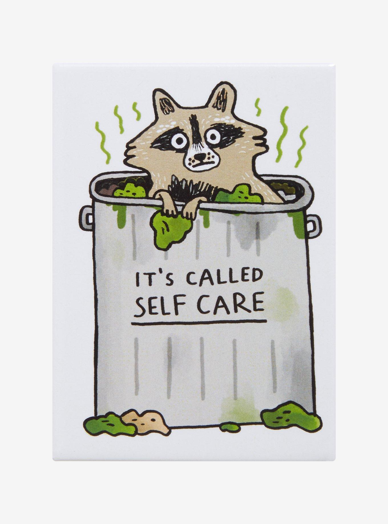 Raccoon Self Care Magnet By Gemma Correll, , hi-res