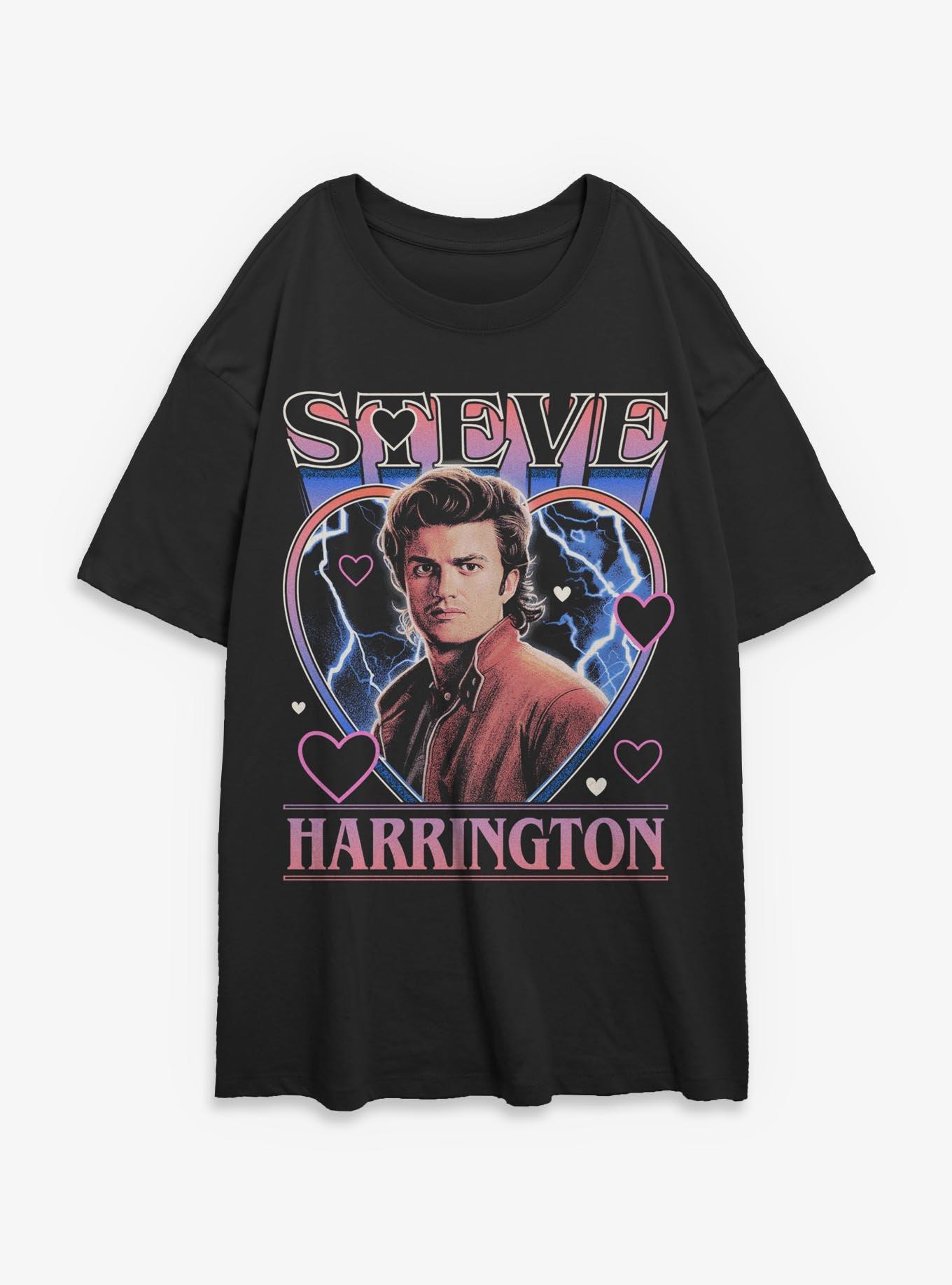 Stranger Things Steve Harrington Hearts Girls Oversized T-Shirt Hot Topic Exclusive, , hi-res