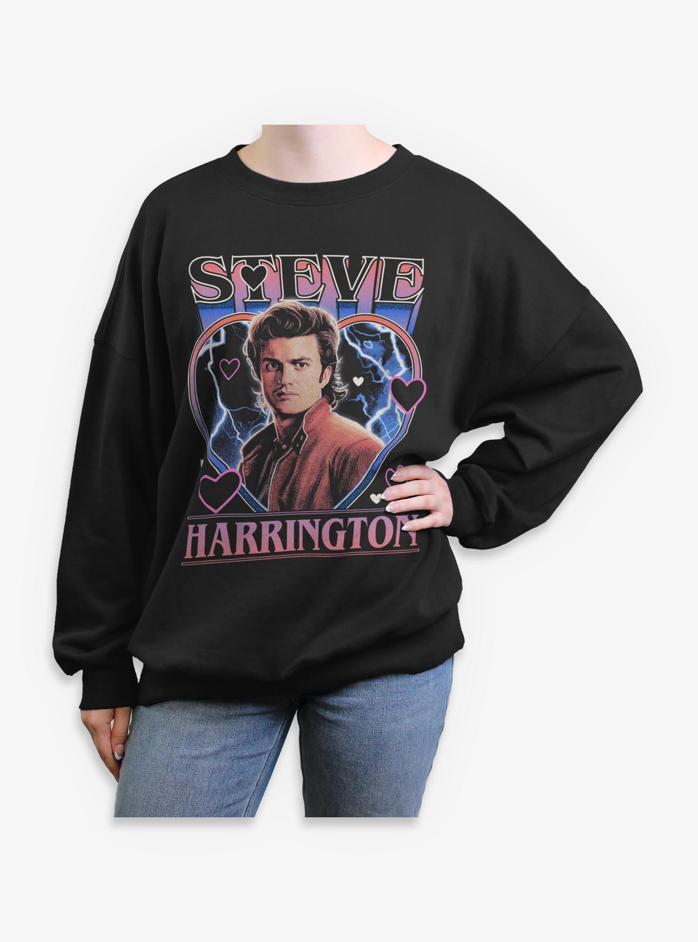 Stranger Things Steve Harrington Hearts Girls Oversized Sweatshirt Hot Topic Exclusive