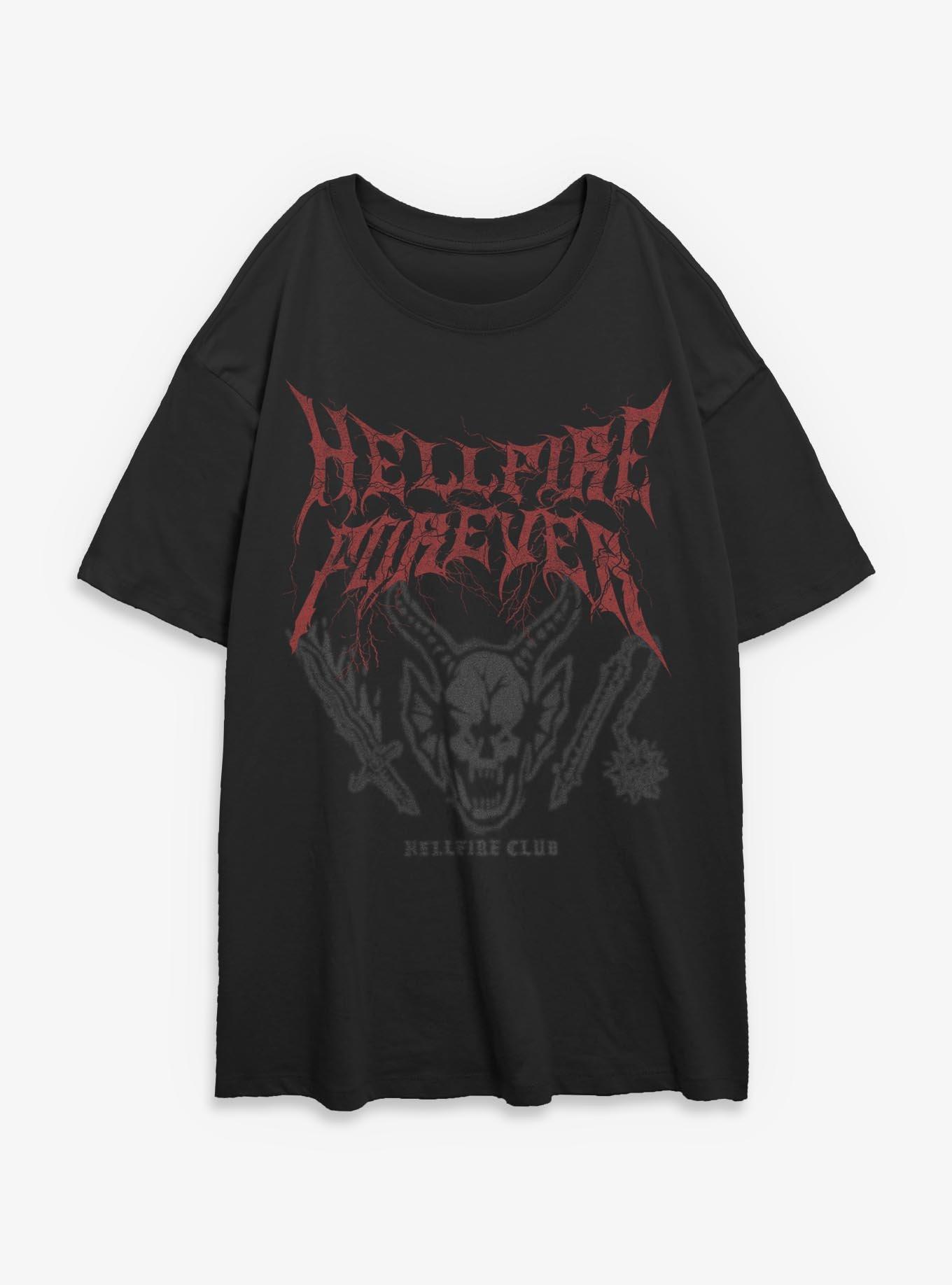 Stranger Things Hellfire Forever Girls Oversized T-Shirt Hot Topic Exclusive