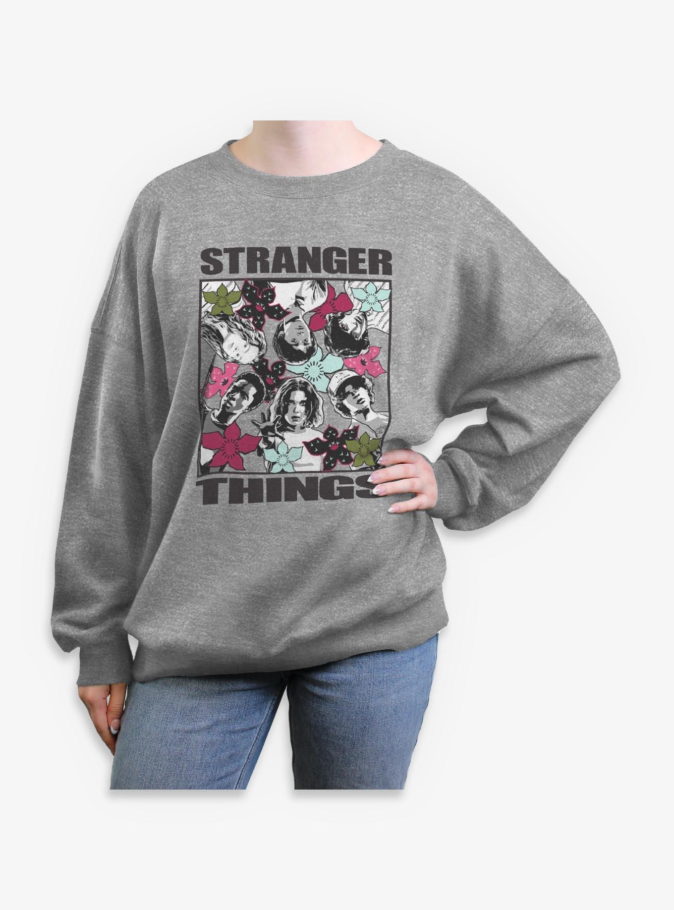 Stranger Things Group Cover Girls Oversized Sweatshirt
