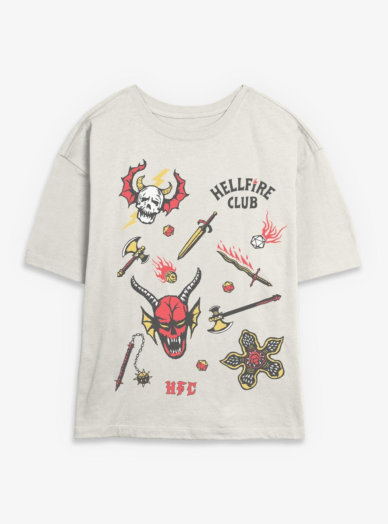 Stranger Things Tattoo Flash Sheet Girls Skimmer T-Shirt