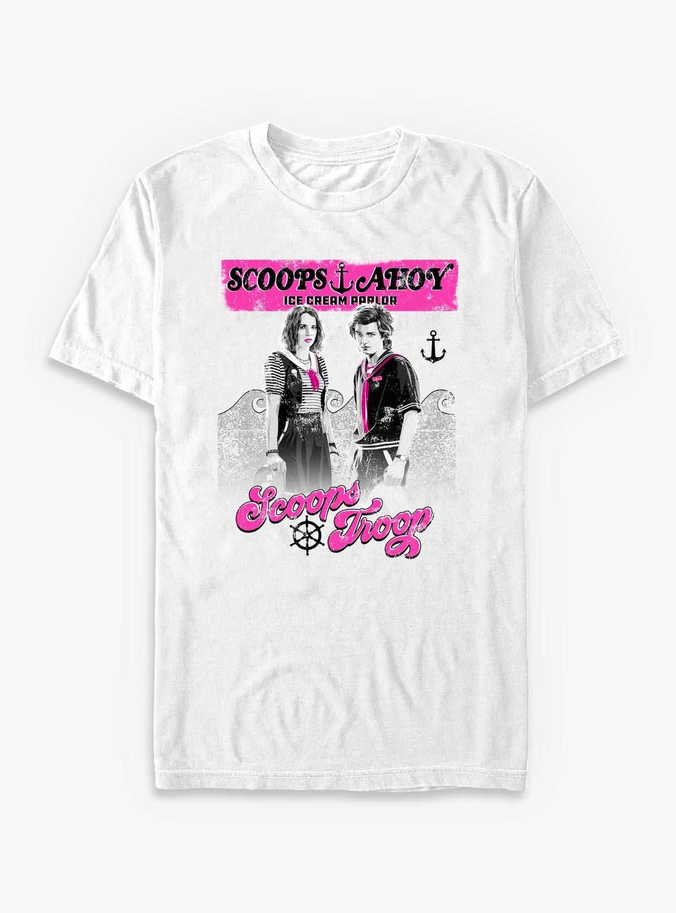 Stranger Things Steve and Robin Scoops Troop T-Shirt