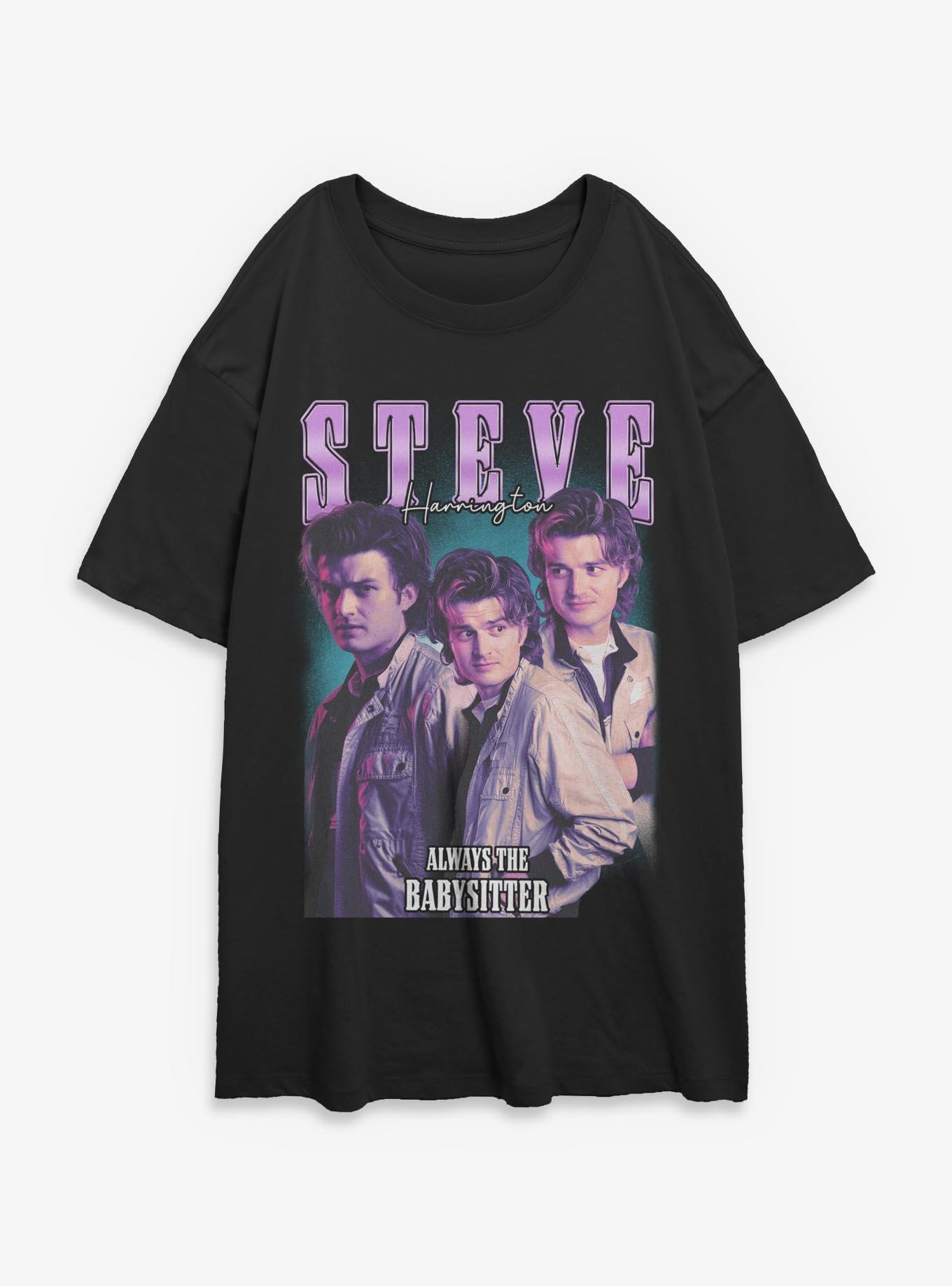 Stranger Things Steve Harrington Collage Girls Oversized T-Shirt, , hi-res