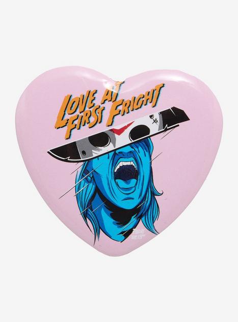 Friday The 13th Pink Heart Button | Hot Topic