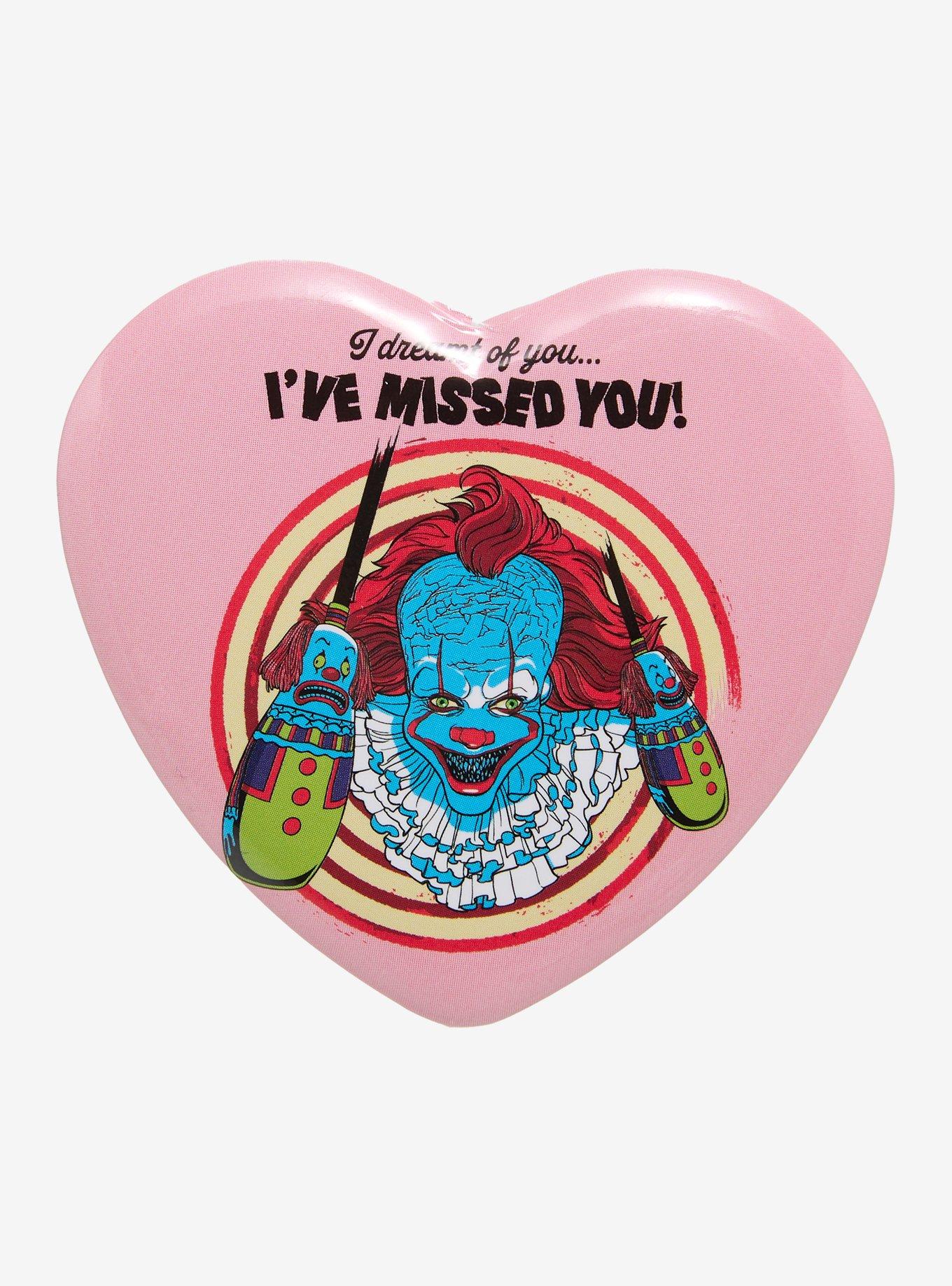 IT Pennywise Missed You Heart Button, , hi-res