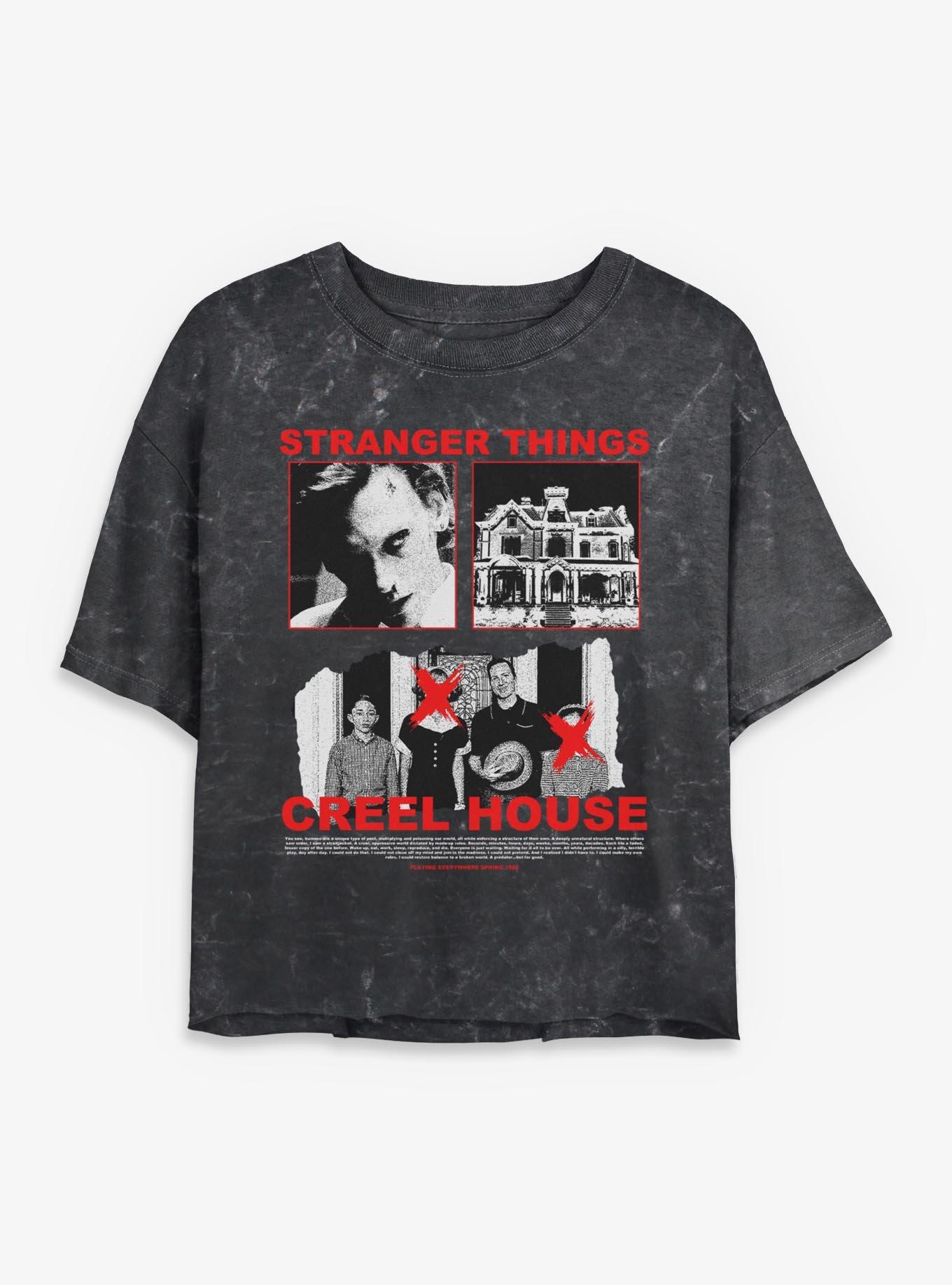 Stranger Things Creel House Girls Mineral Wash Crop T-Shirt, , hi-res