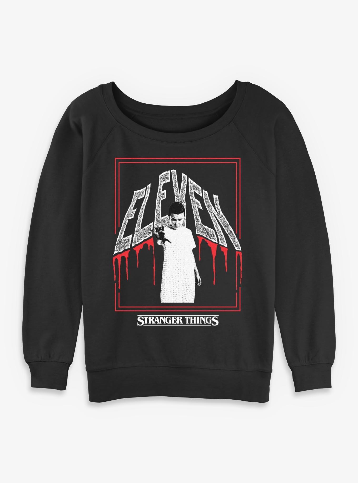 Stranger Things Eleven Boxed Blood Drip Girls Slouchy Sweatshirt