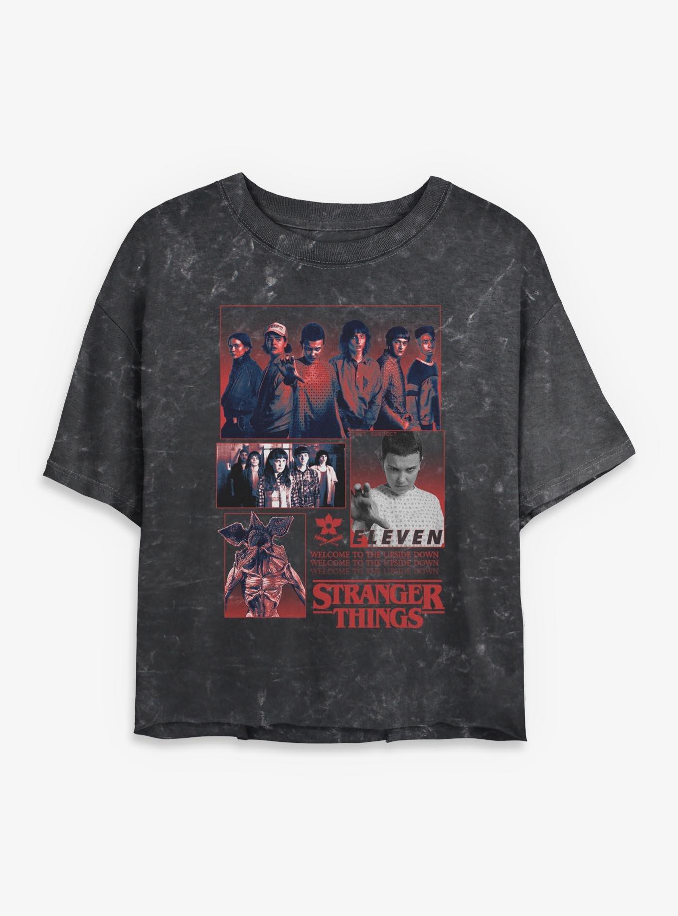 Stranger Things Iconic Moments Girls Mineral Wash Crop T-Shirt, , hi-res