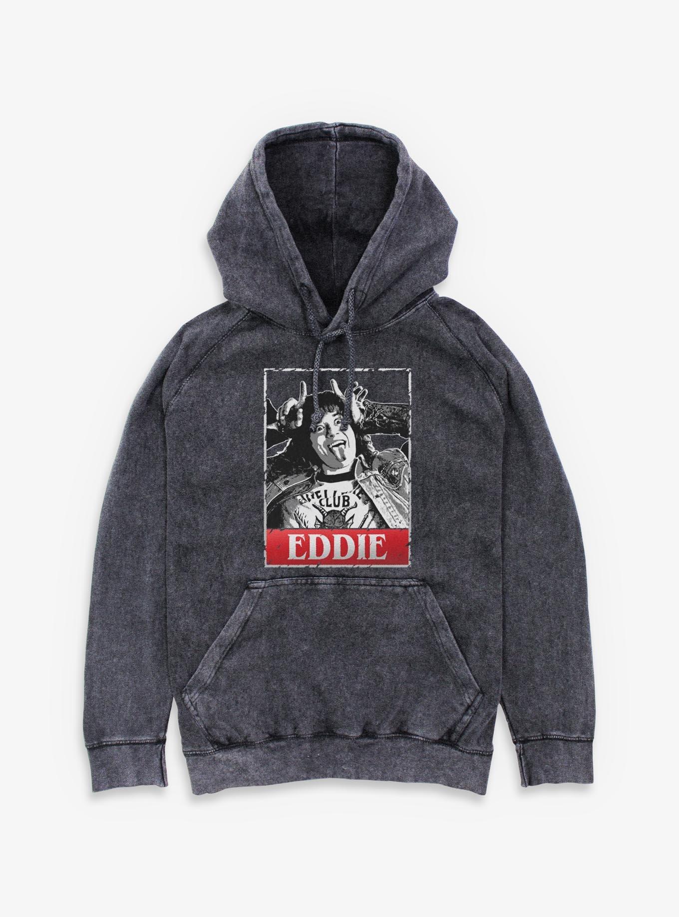 Stranger Things Eddie Munson Horns Mineral Wash Hoodie