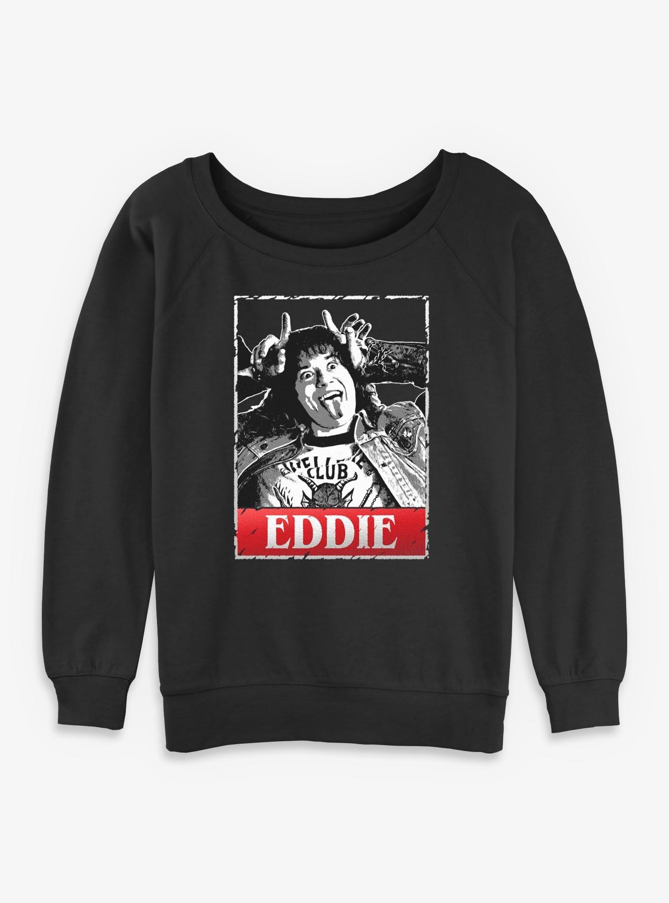 Stranger Things Eddie Munson Horns Girls Slouchy Sweatshirt