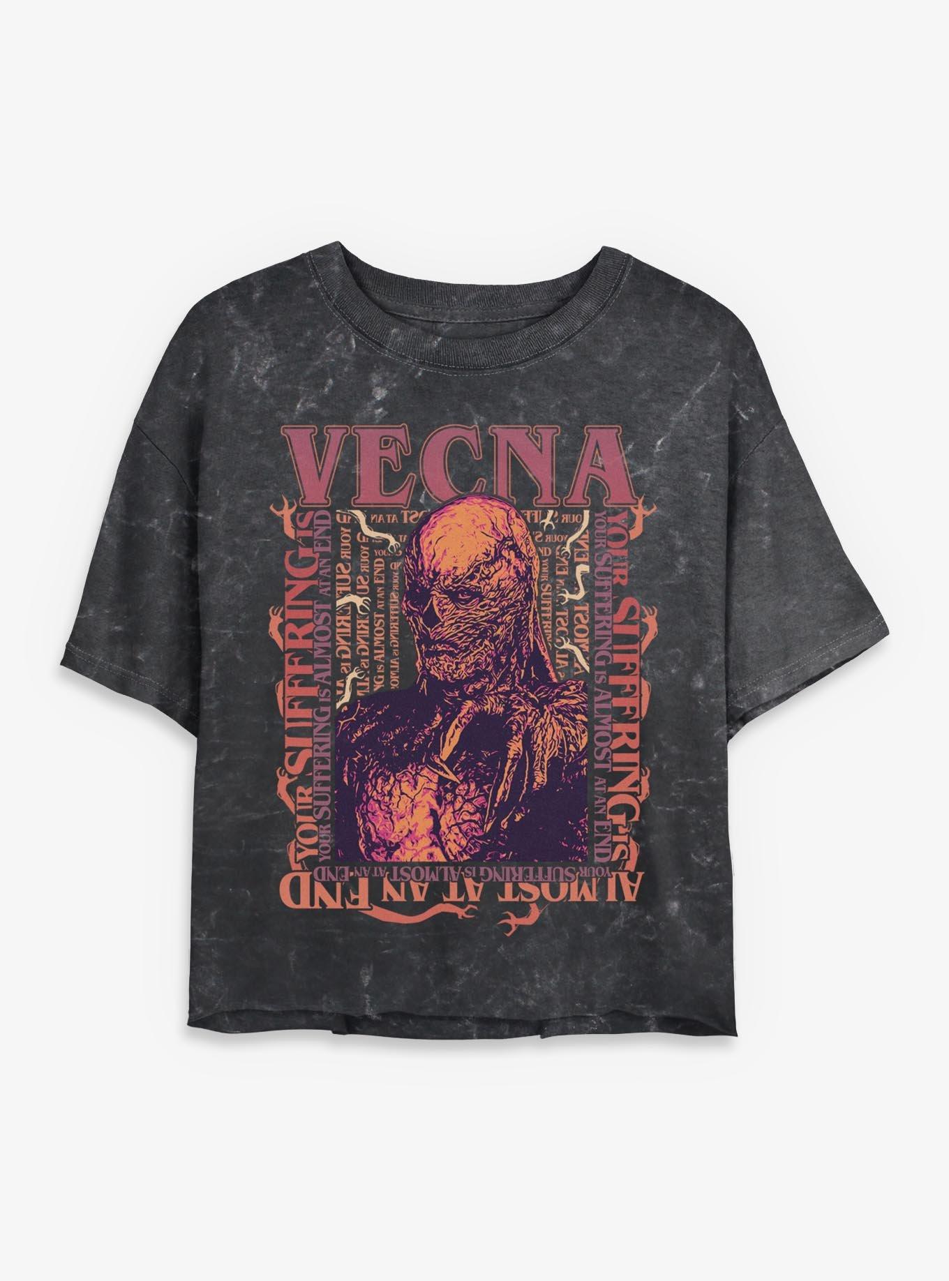 Stranger Things Vecna Your Suffering Is Almost At An End Girls Mineral Wash Crop T-Shirt, , hi-res