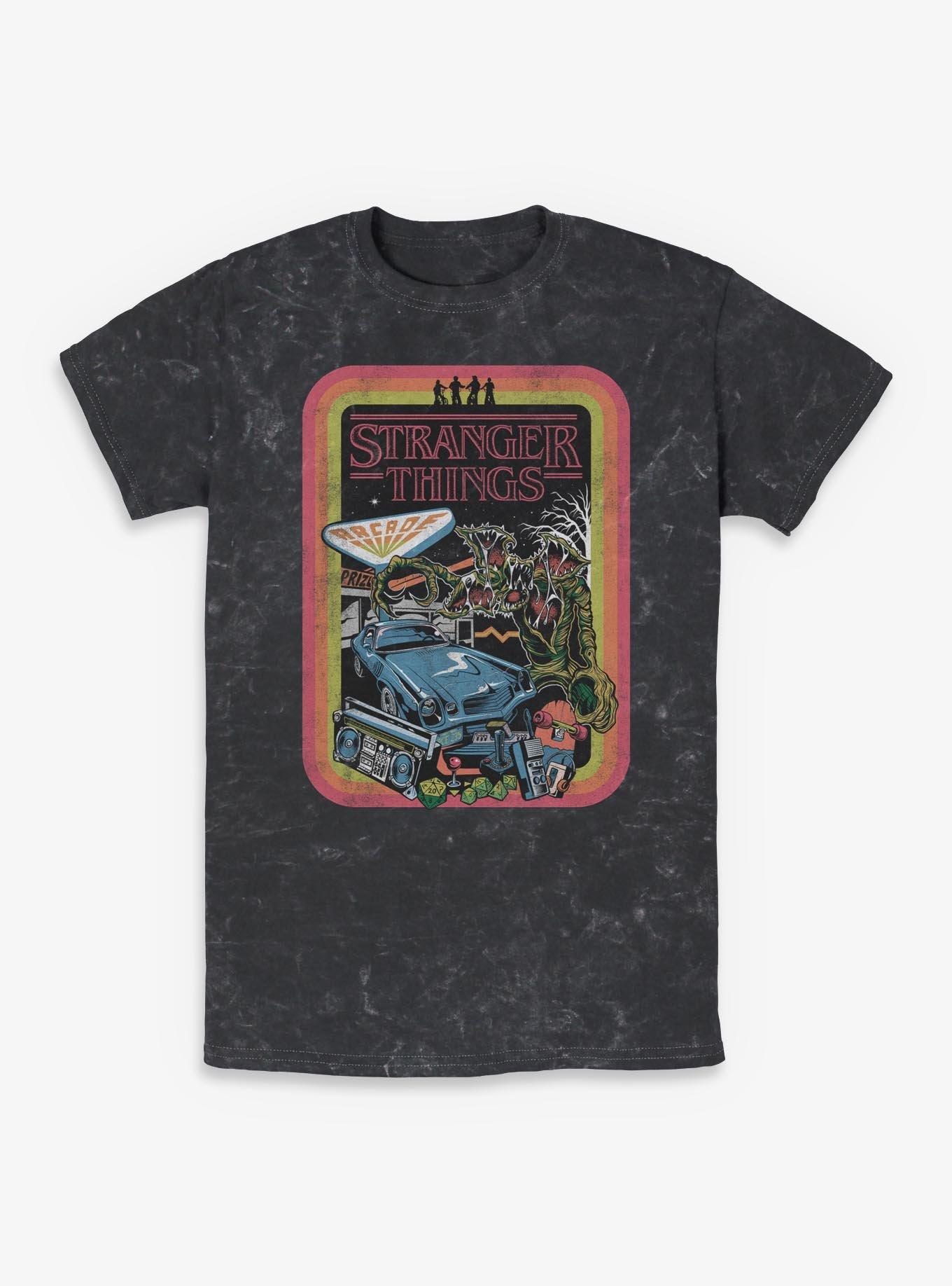 Stranger Things Retro Collage Mineral Wash T-Shirt, , hi-res