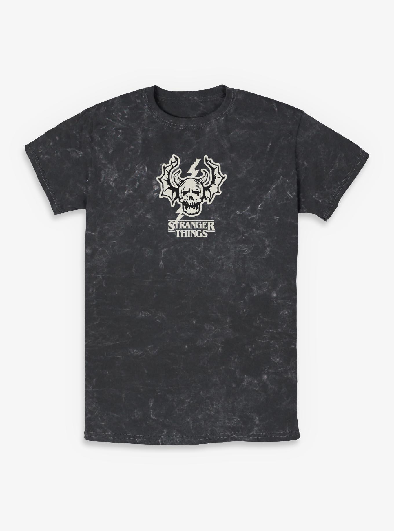 Stranger Things Skull Logo Mineral Wash T-Shirt
