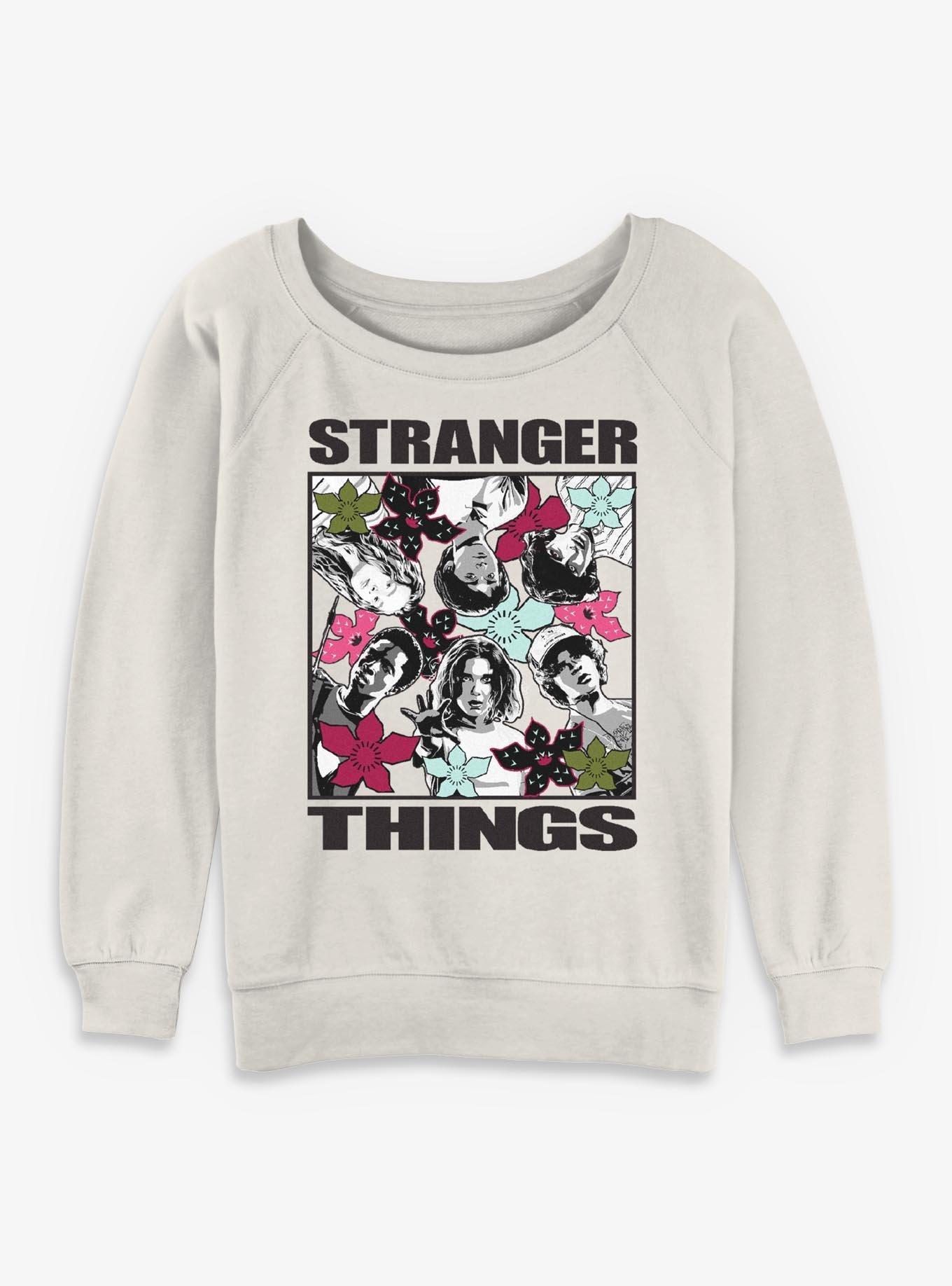 Stranger Things Group Cover Girls Slouchy Sweatshirt