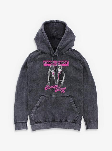 Stranger Things Steve and Robin Scoops Troop Mineral Wash Hoodie ...