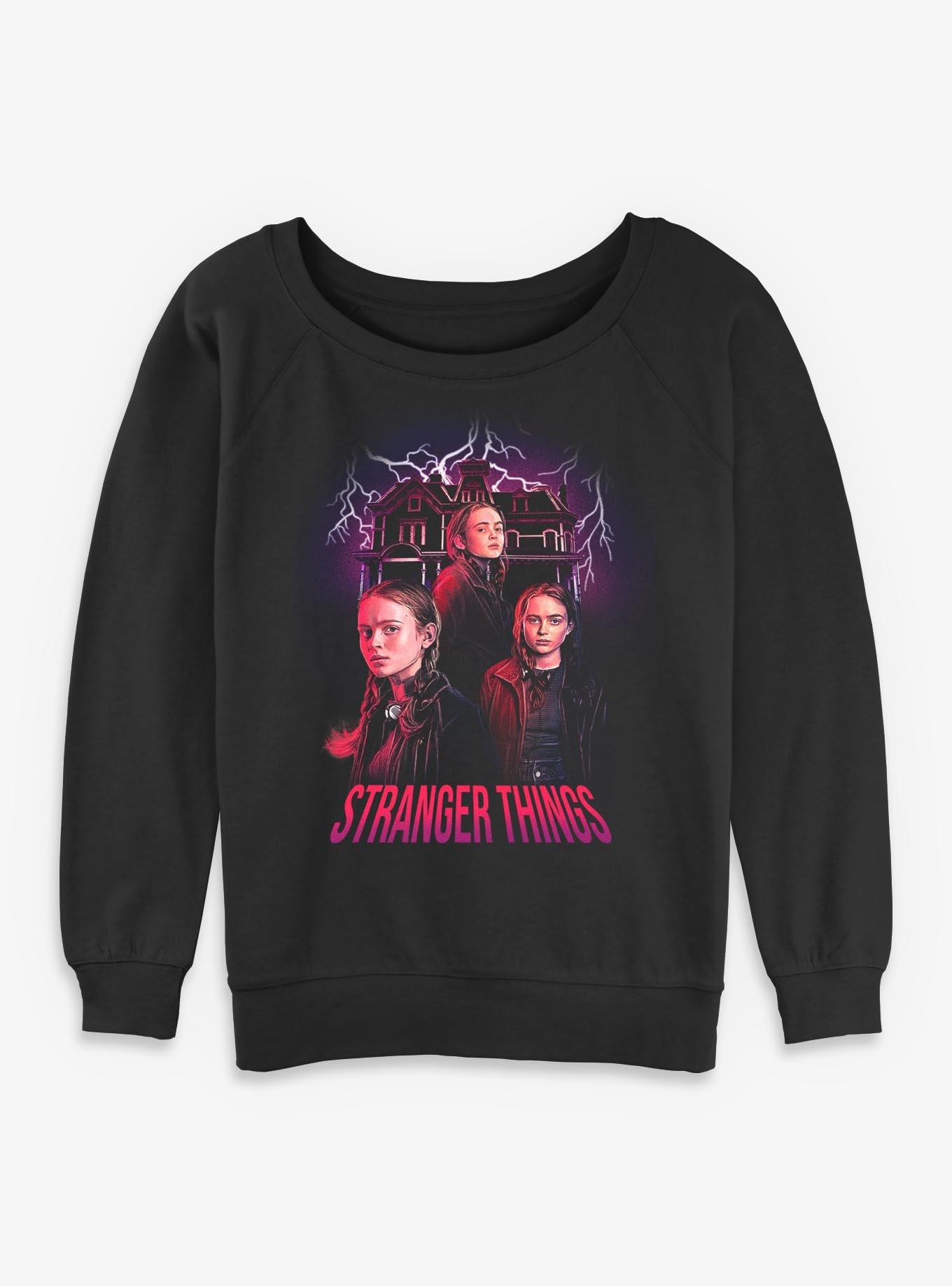 Stranger Things Max Mayfield Collage Girls Slouchy Sweatshirt, , hi-res
