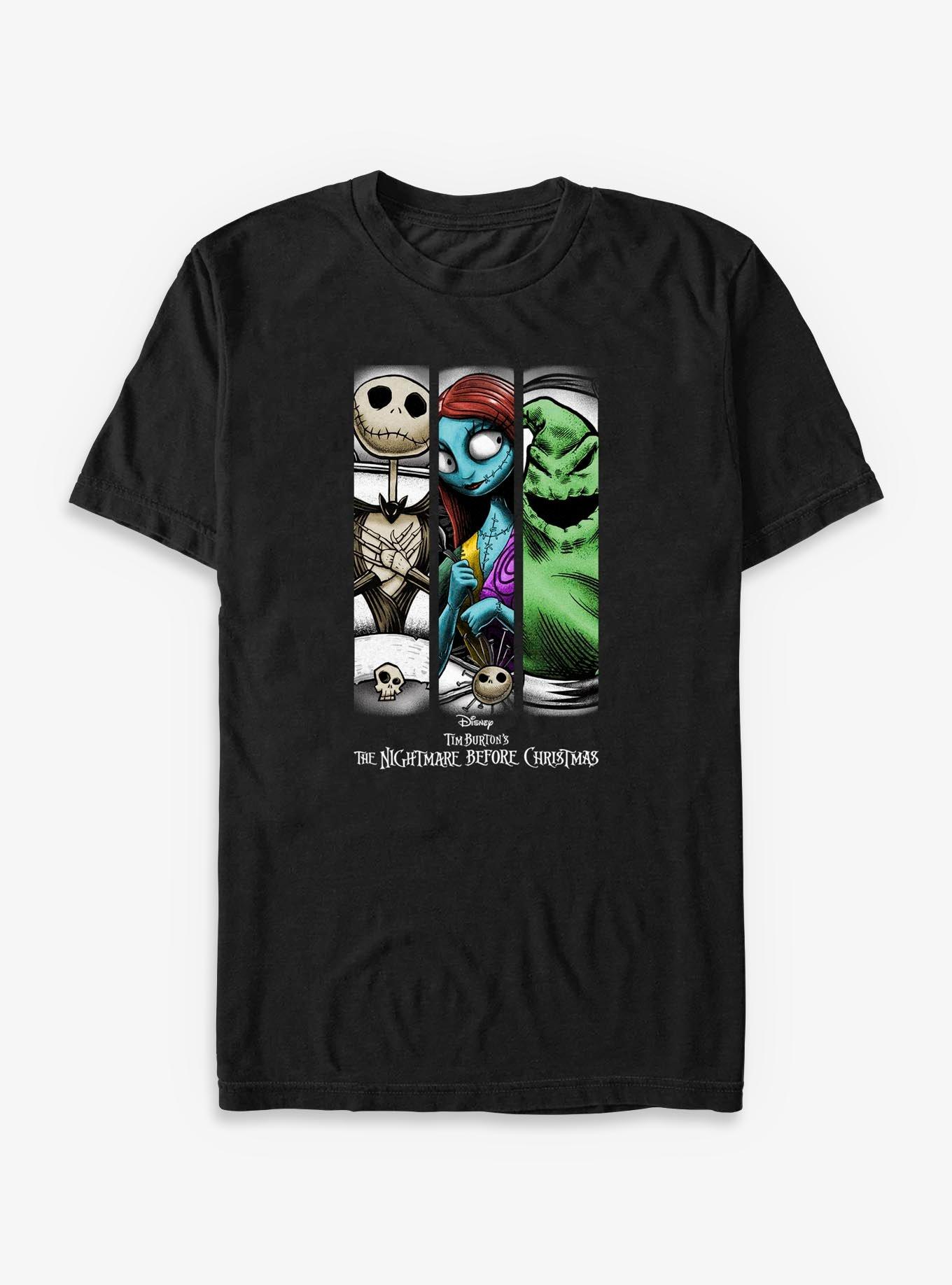 Disney The Nightmare Before Christmas Jack Sally Oogie Grid Stripes Big & Tall T-Shirt, , hi-res