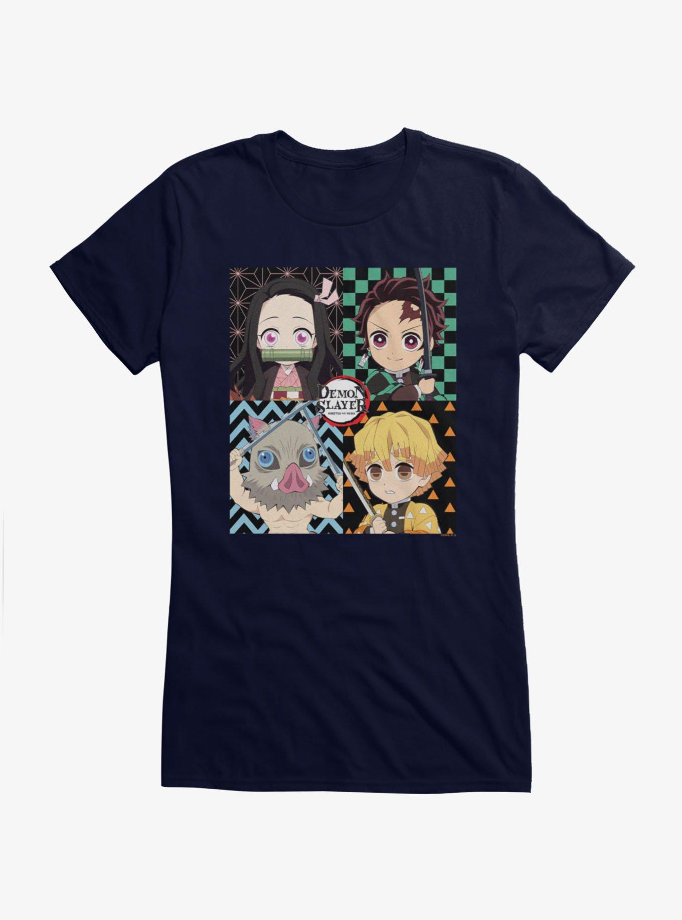 Demon Slayer: Kimetsu No Yaiba Chibi Character Squares Girls T-Shirt, , hi-res