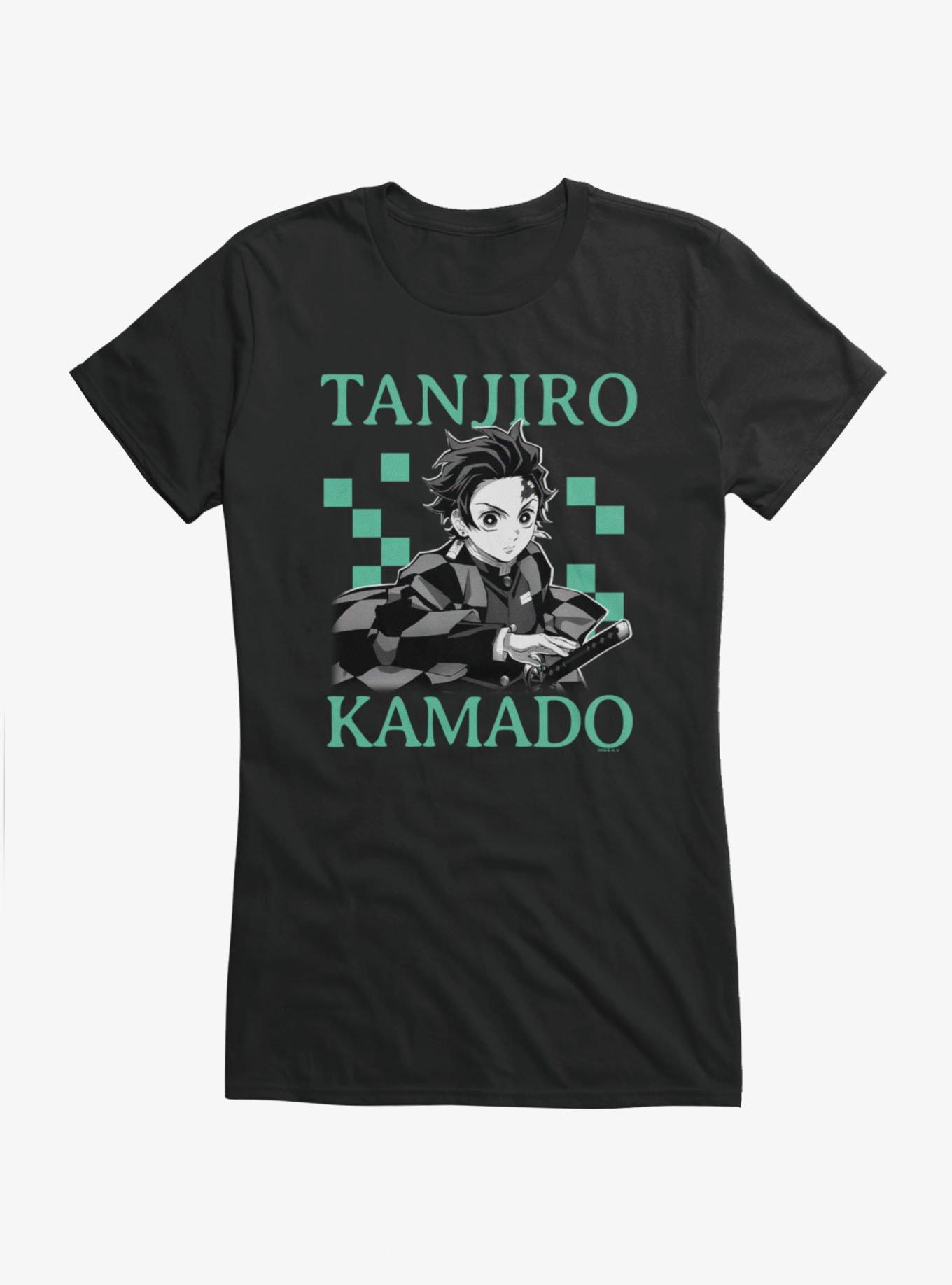 Demon Slayer: Kimetsu No Yaiba Tanjiro Kamado Square Pattern Girls T-Shirt, , hi-res