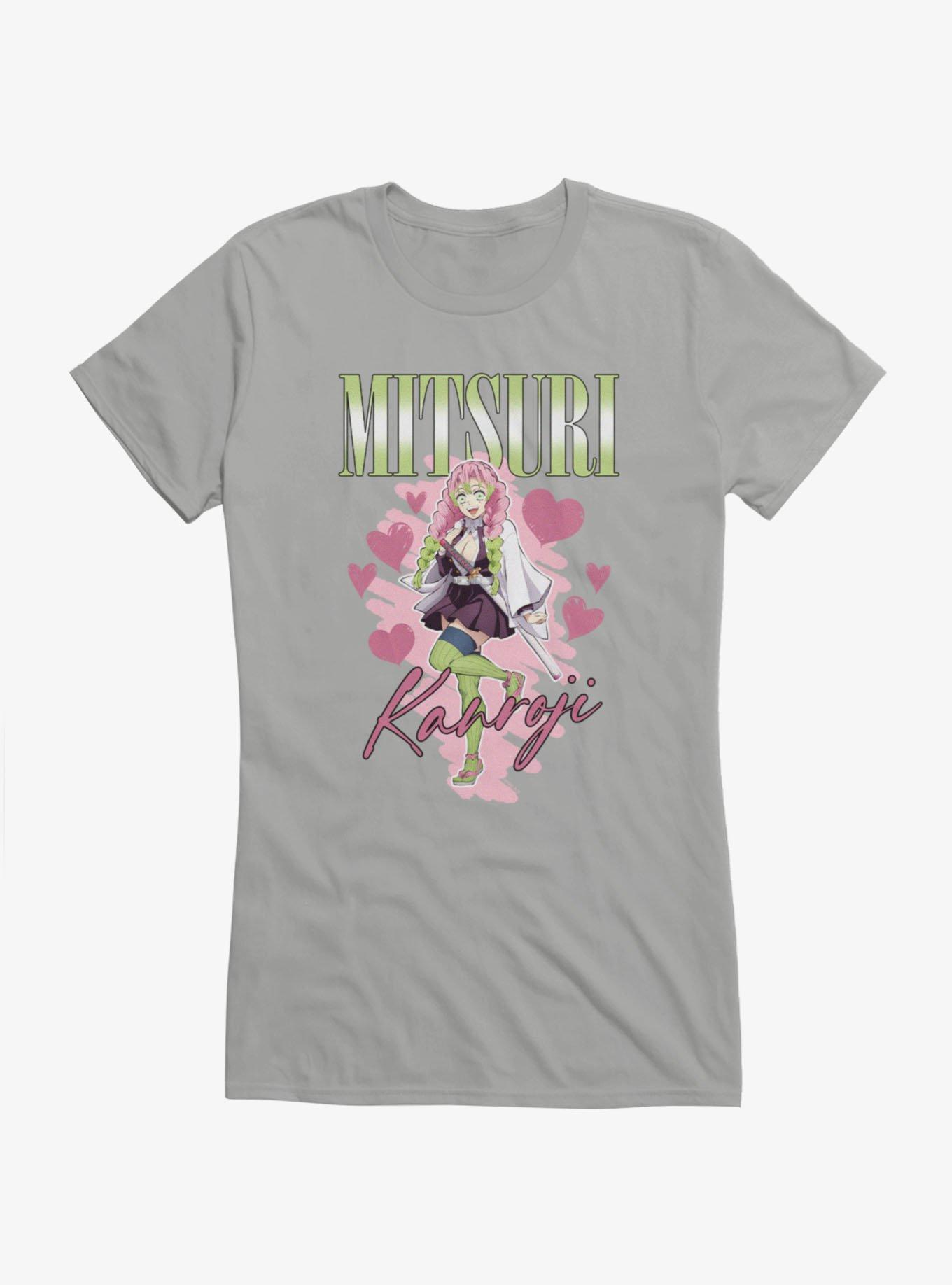 Demon Slayer: Kimetsu No Yaiba Mitsuri Kahroji Hearts Girls T-Shirt, SPORT GRAY, hi-res