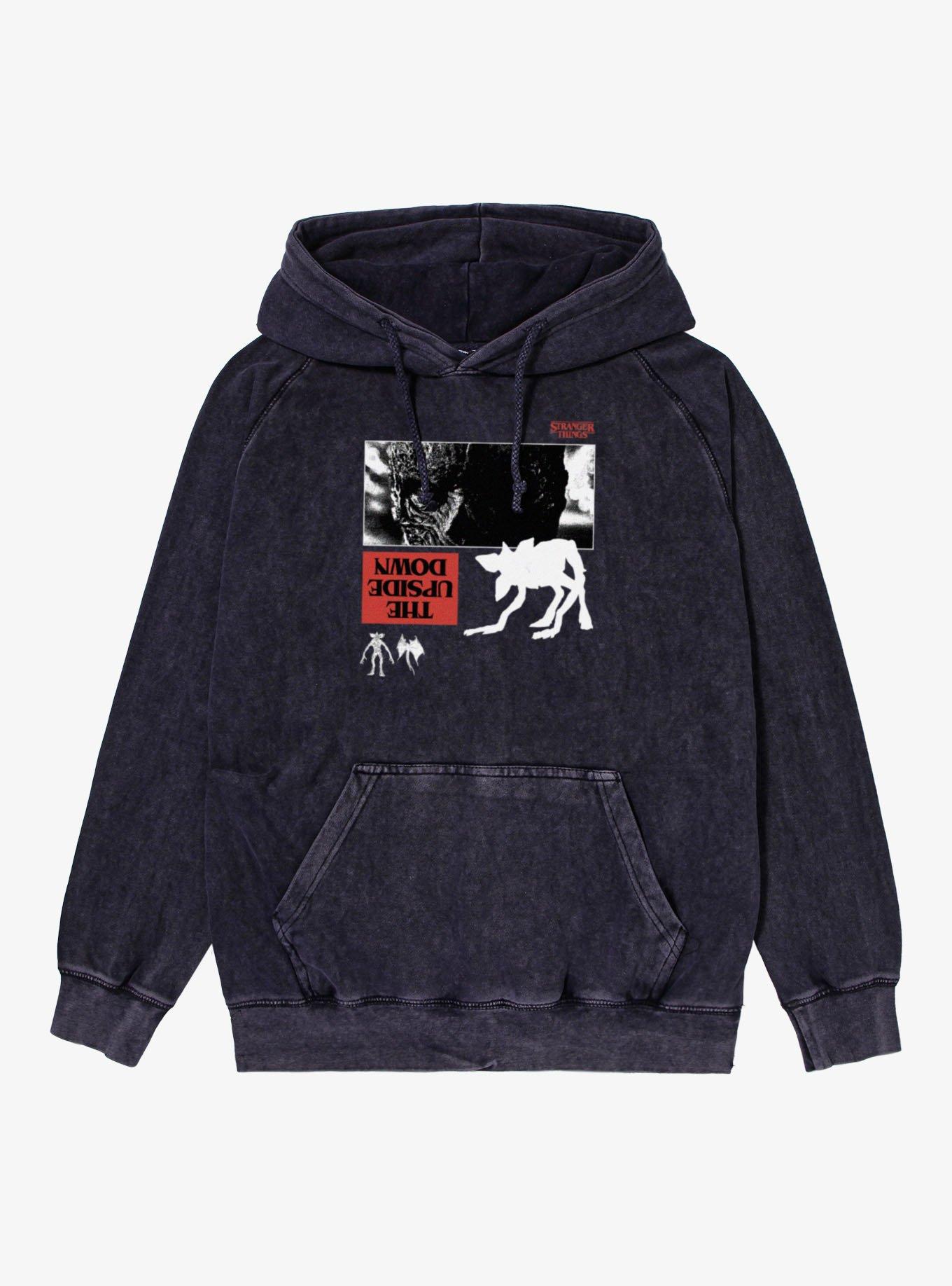 Netflix Stranger Things Vecna Eyes Upside Down Mineral Wash Hoodie Hot Topic Exclusive, , hi-res