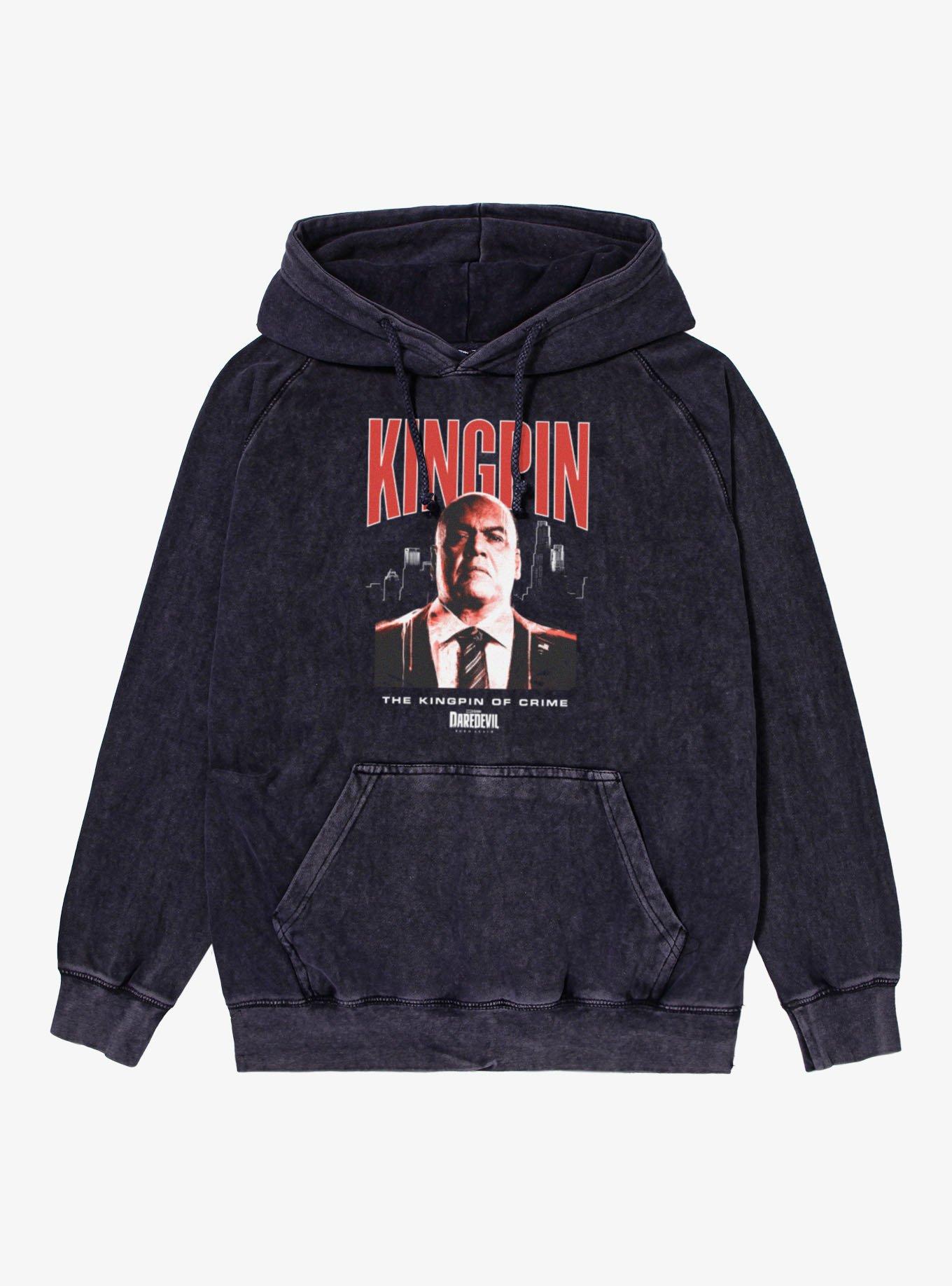 Marvel Daredevil: Born Again Notorious Kingpin Mineral Wash Hoodie Hot Topic Exclusive, , hi-res