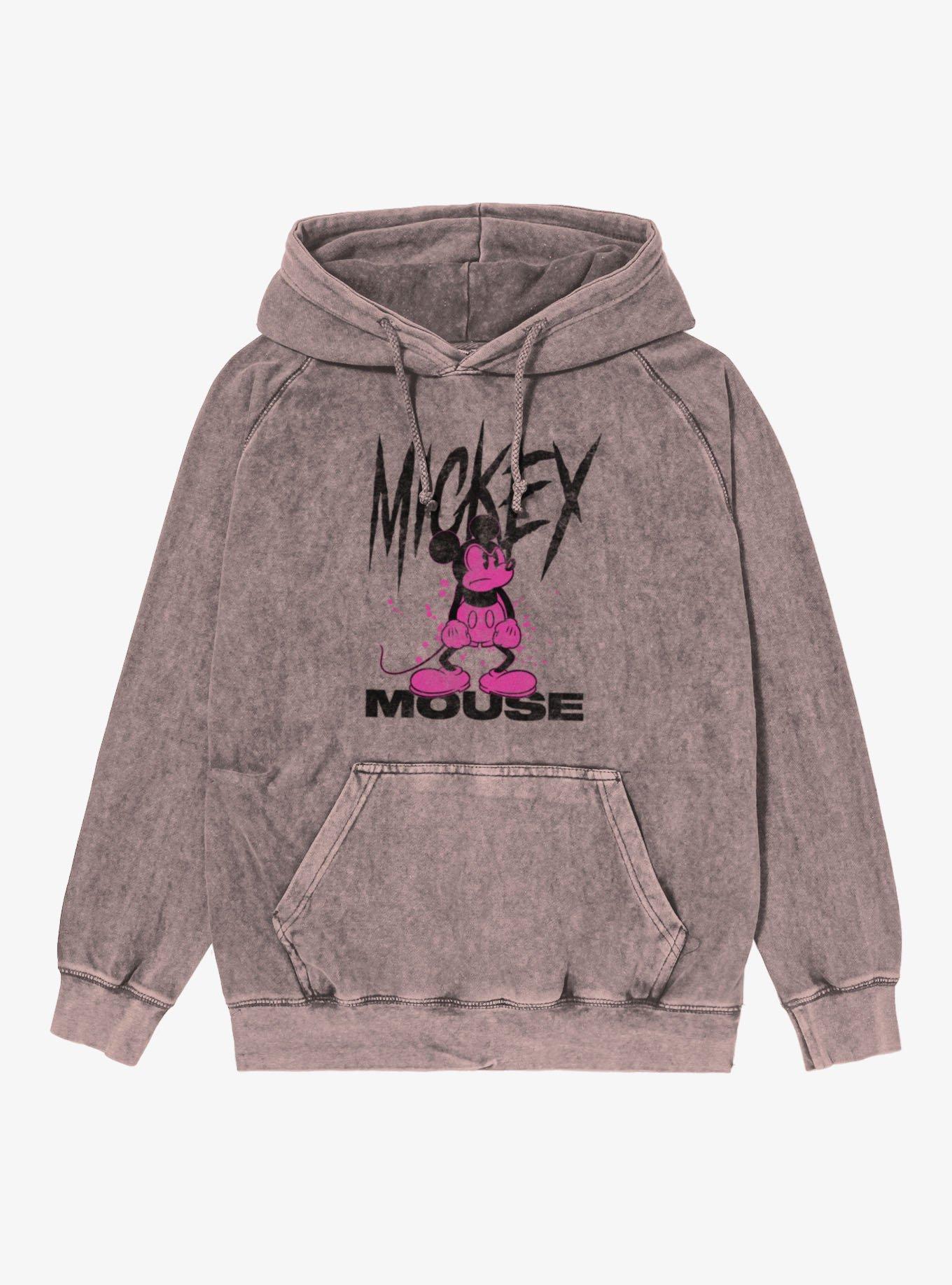Disney Mickey Mouse Pink Splash Mineral Wash Hoodie