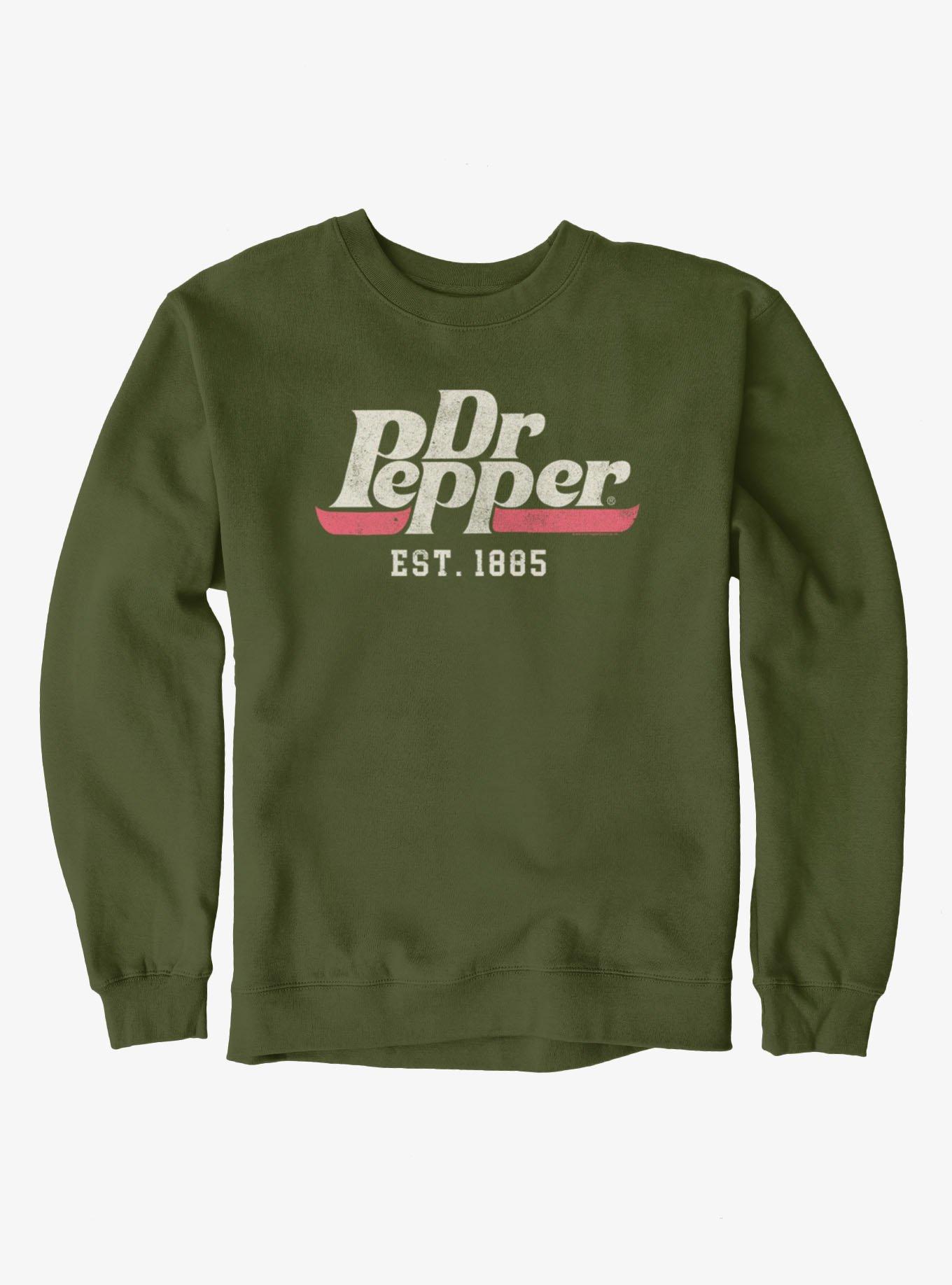 Dr. Pepper Logo Sweatshirt Hot Topic Exclusive, MILITARY GREEN, hi-res