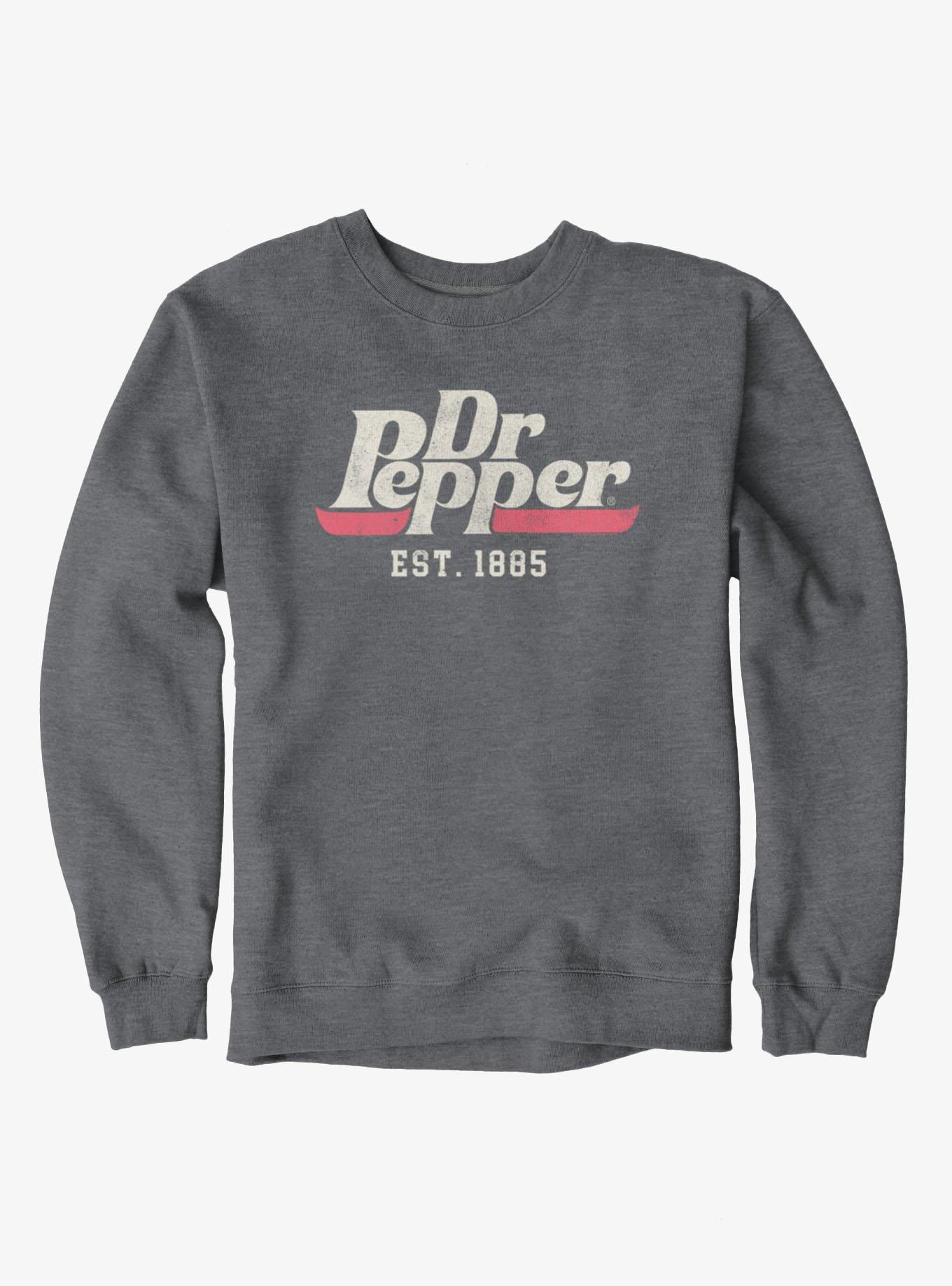 Dr. Pepper Logo Sweatshirt Hot Topic Exclusive, DARK HEATHER, hi-res