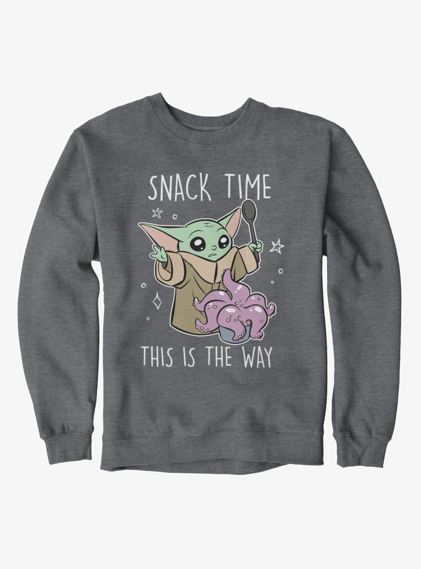 Star Wars The Mandalorian Grogu Snack Time Sweatshirt Hot Topic Exclusive, , hi-res